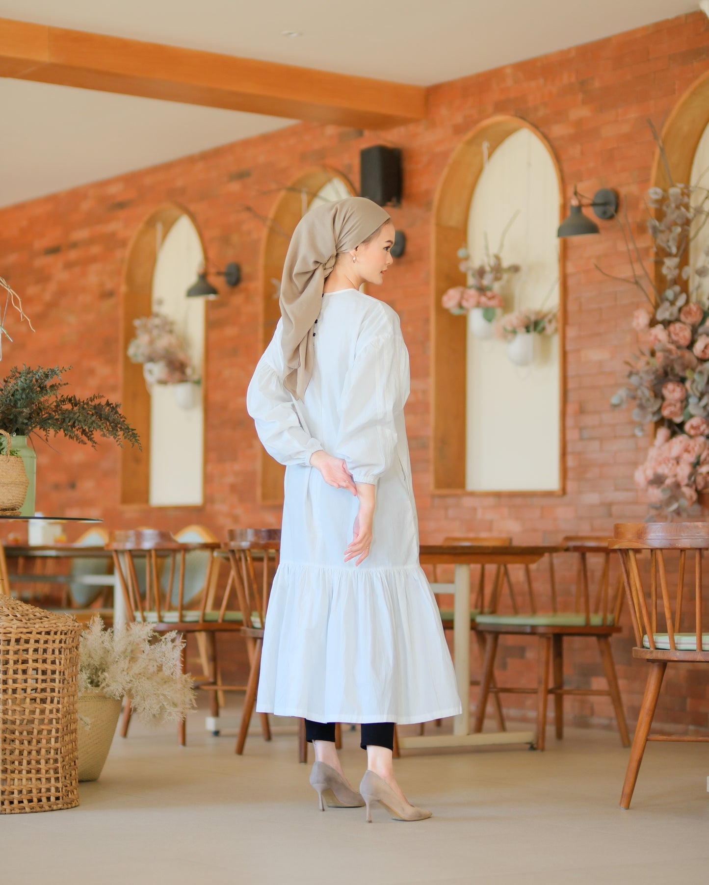 Adhia Statement Slevee Dress Broken White