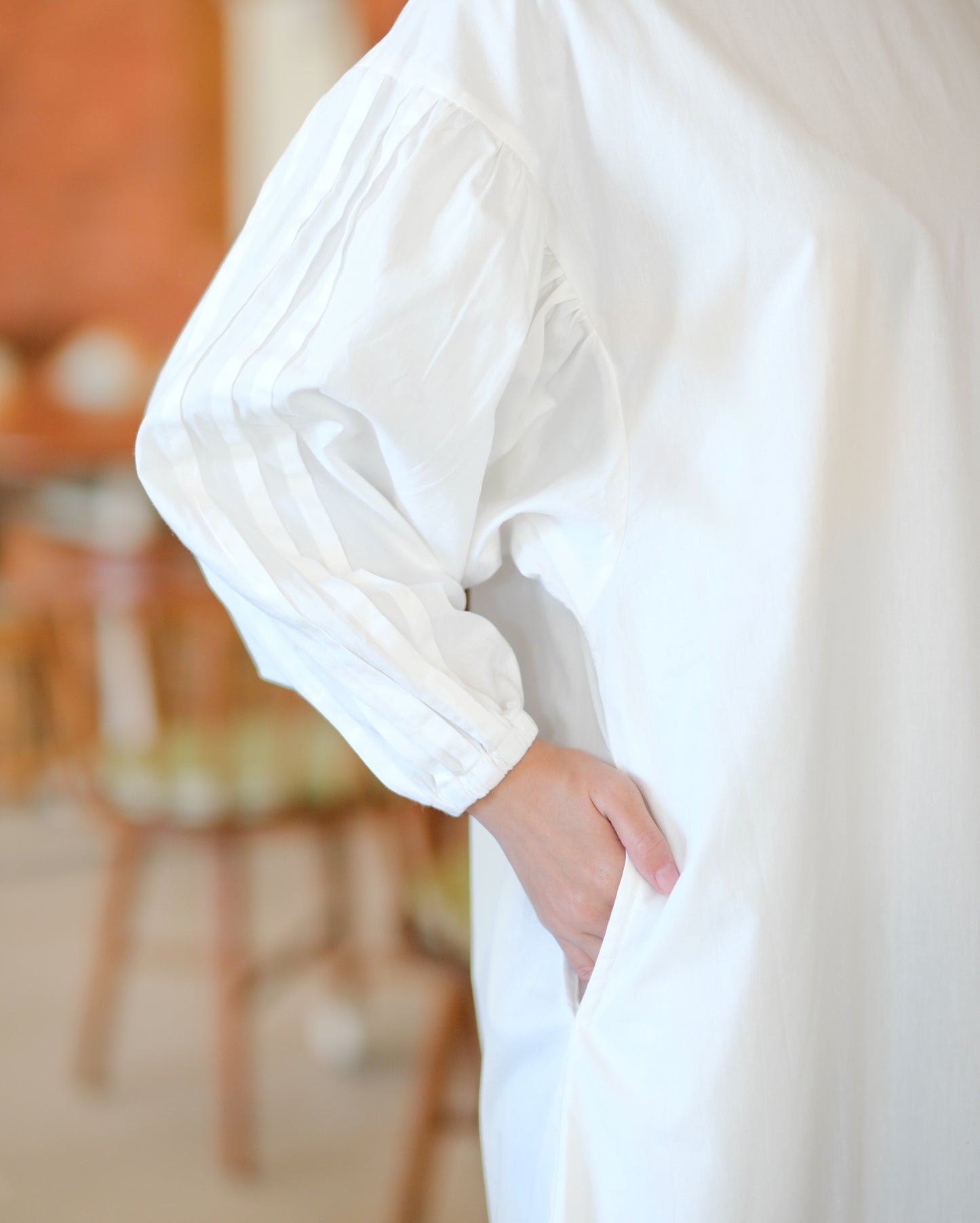 Adhia Statement Slevee Dress Broken White