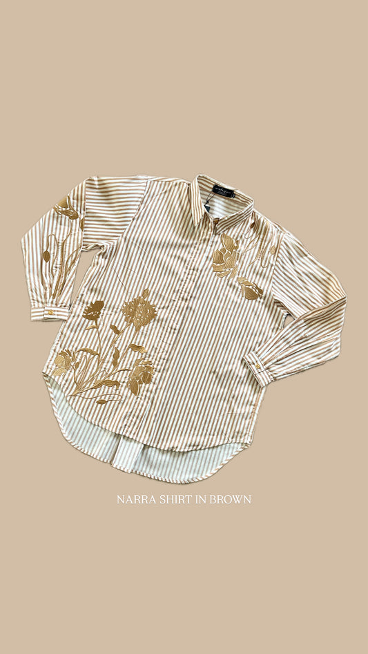 Narra Stripe Nude Brown