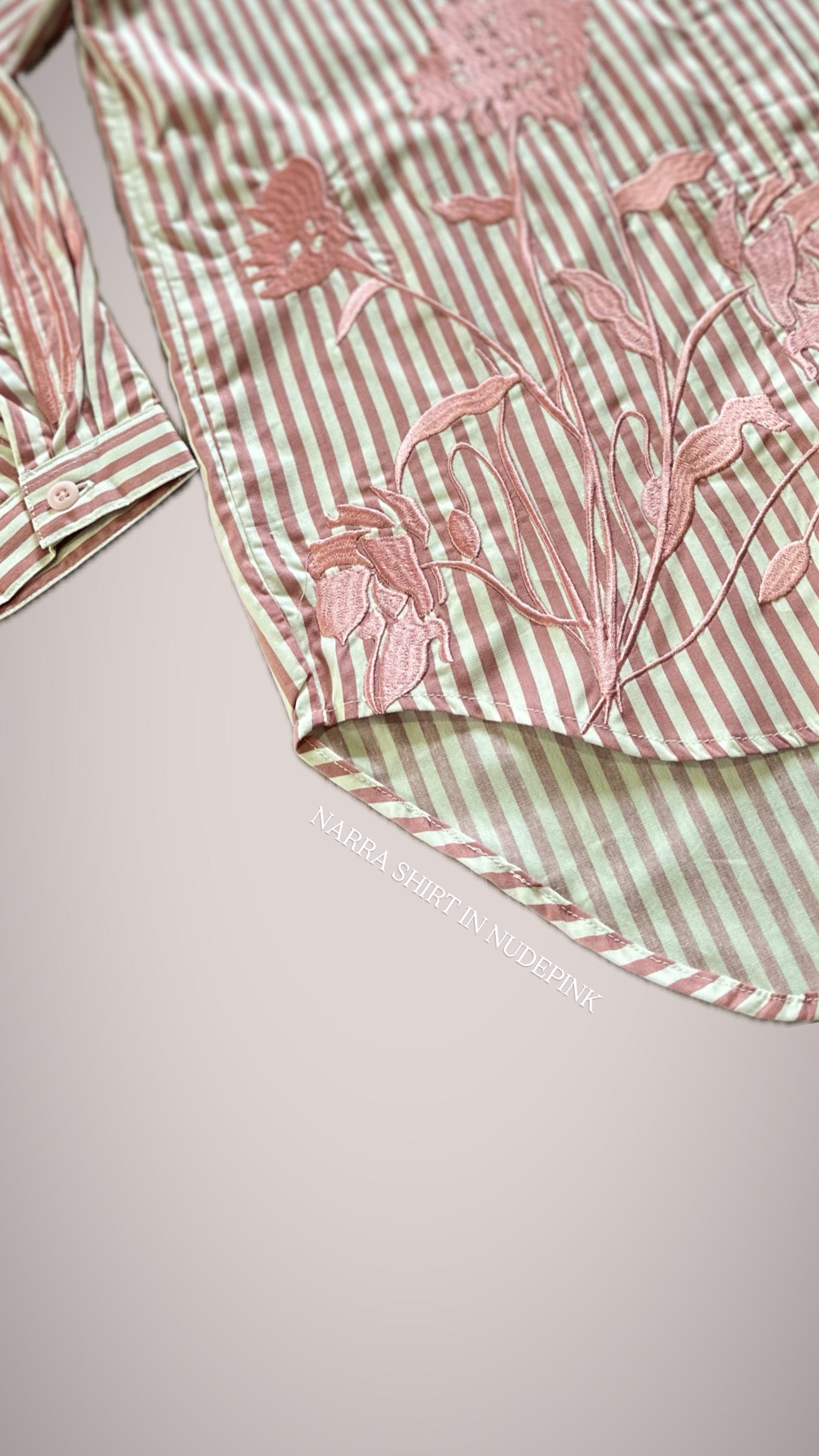 Narra Stripe Shirt Nude Pink