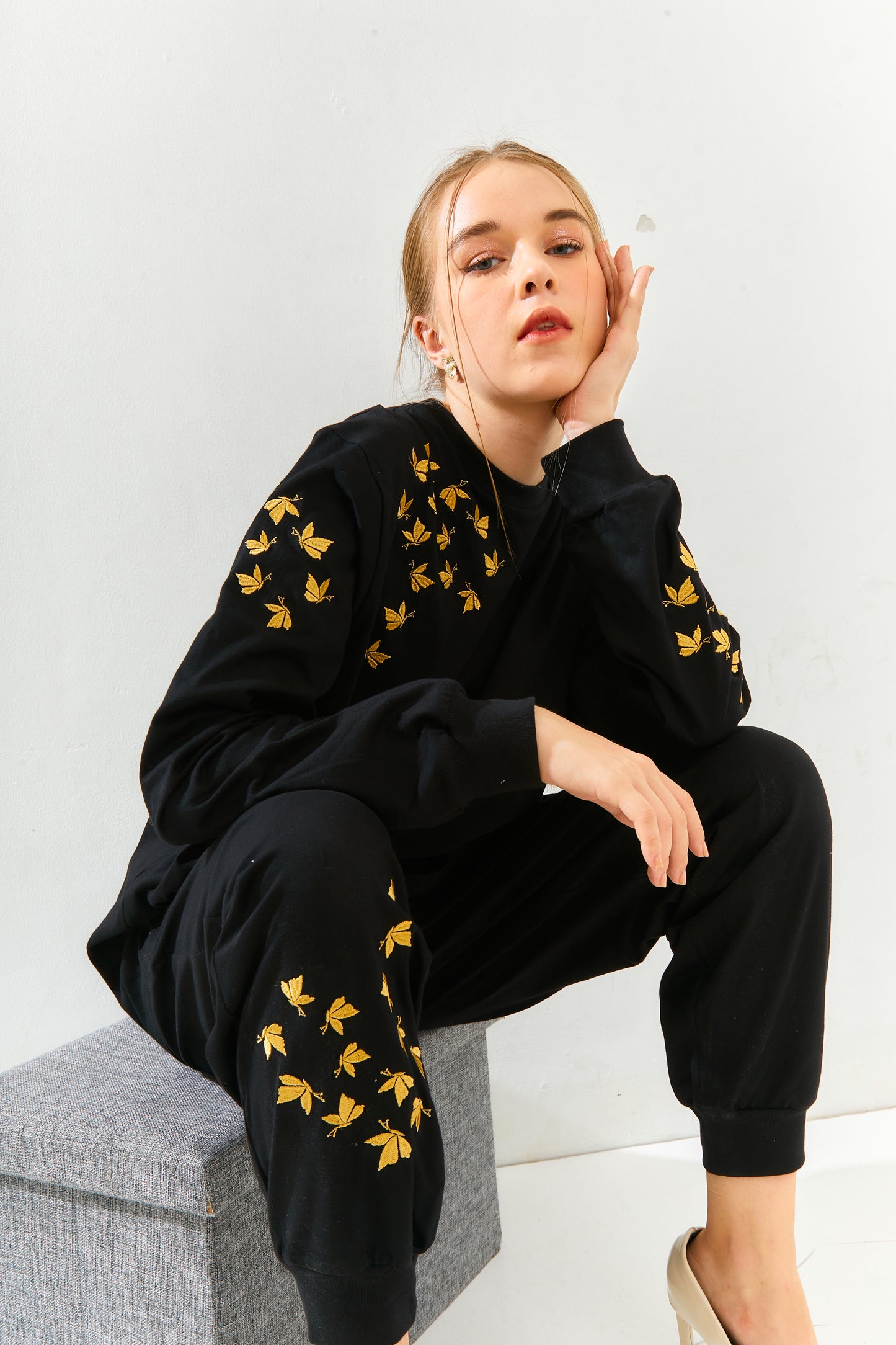 GOLD MINI BUFFY CASUAL SPORTY SET