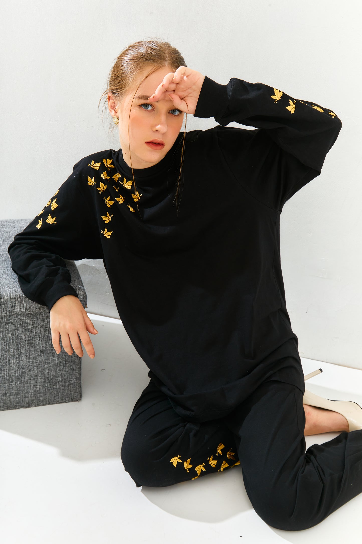 GOLD MINI BUFFY CASUAL SPORTY SET