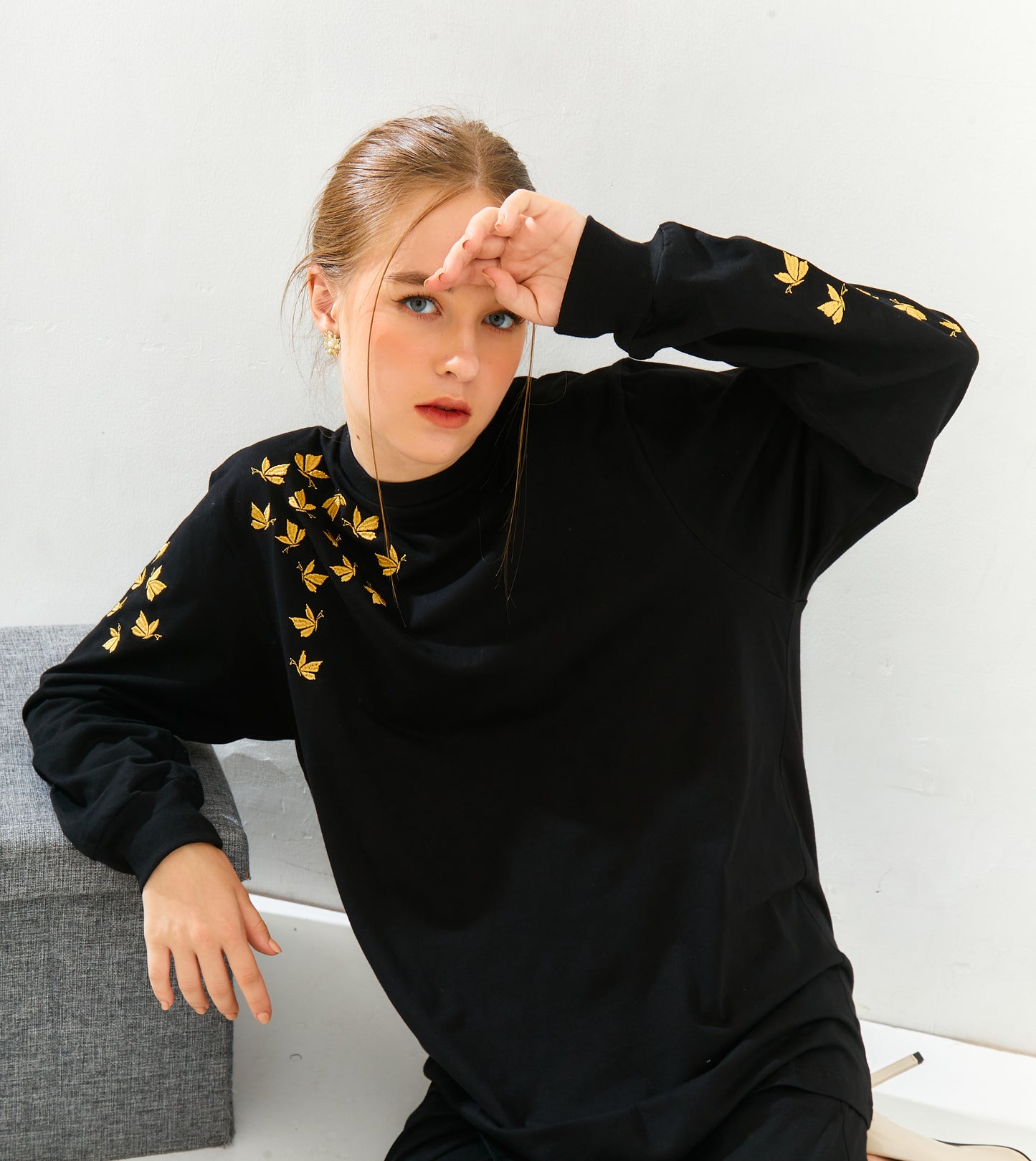 GOLD MINI BUFFY CASUAL SPORTY TOP ONLY