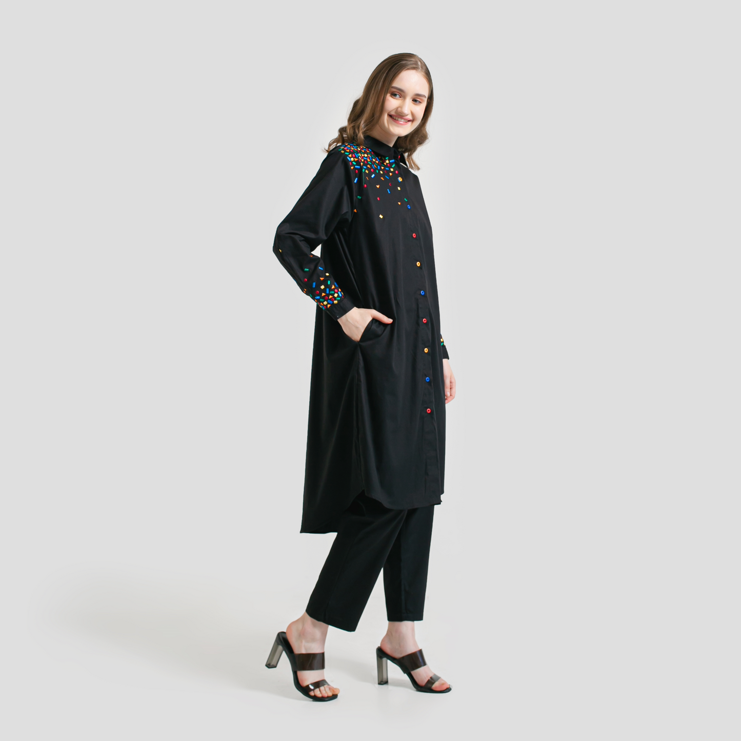 Mille Embro Tunic Black