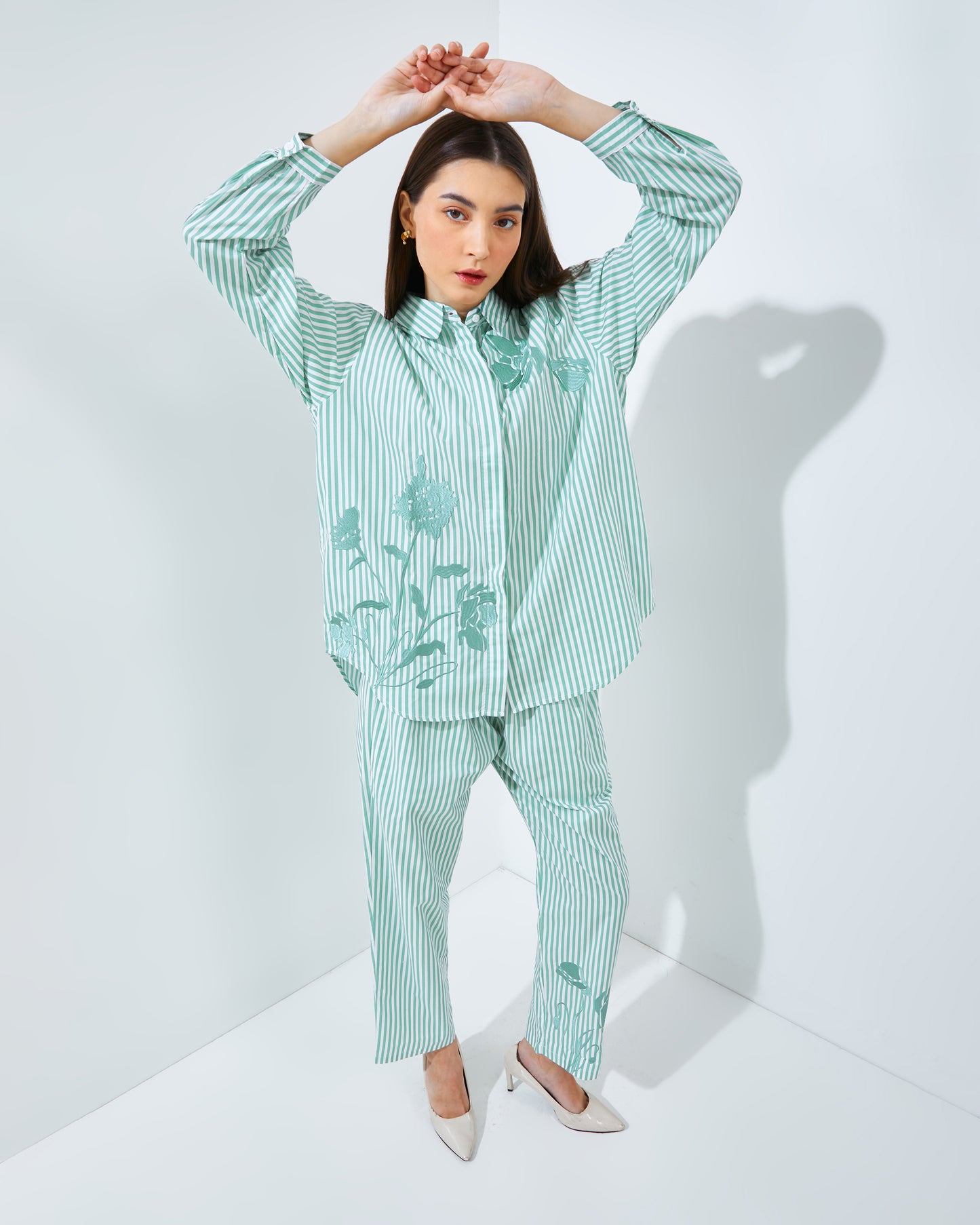 Narra Stripe Sage Green Set/Top