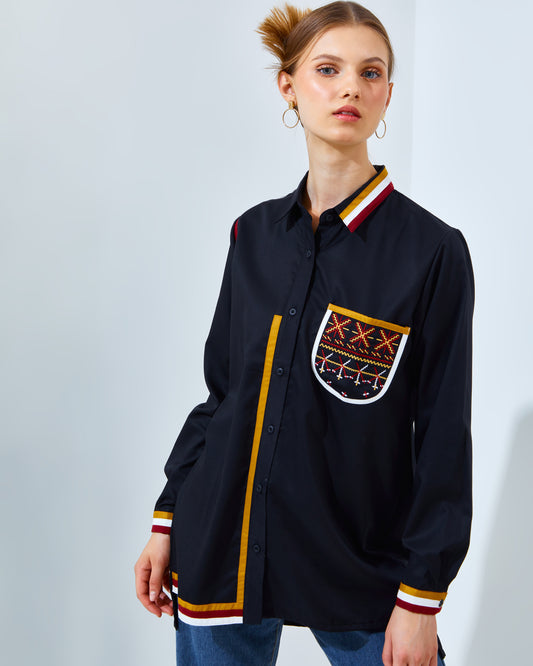 MADEOFME X BUBU SHIRT 1 POCKET BLACK