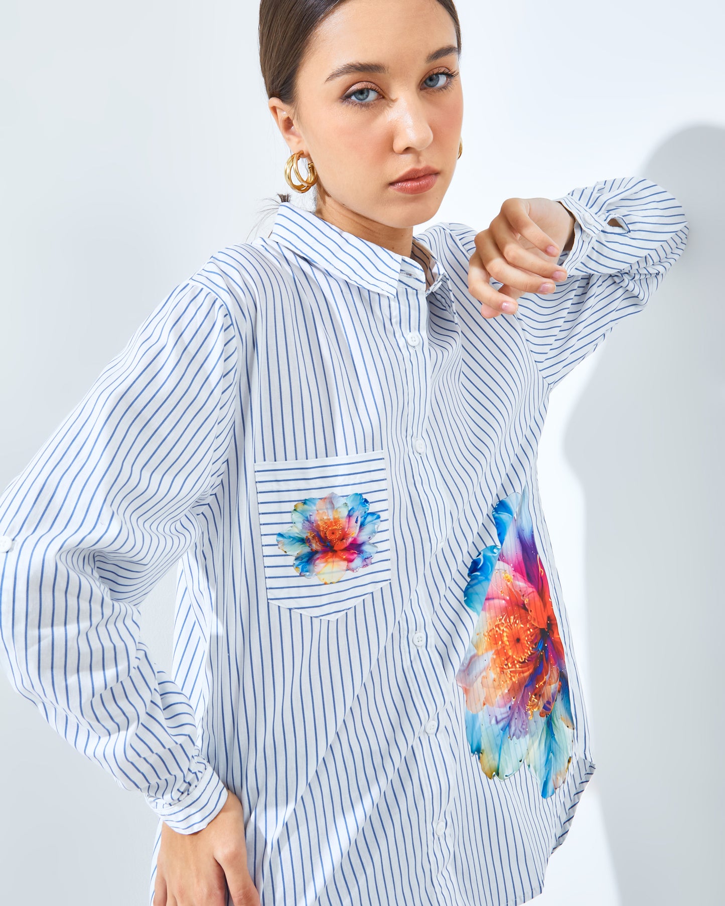 Lucilla Shirt White-Blue