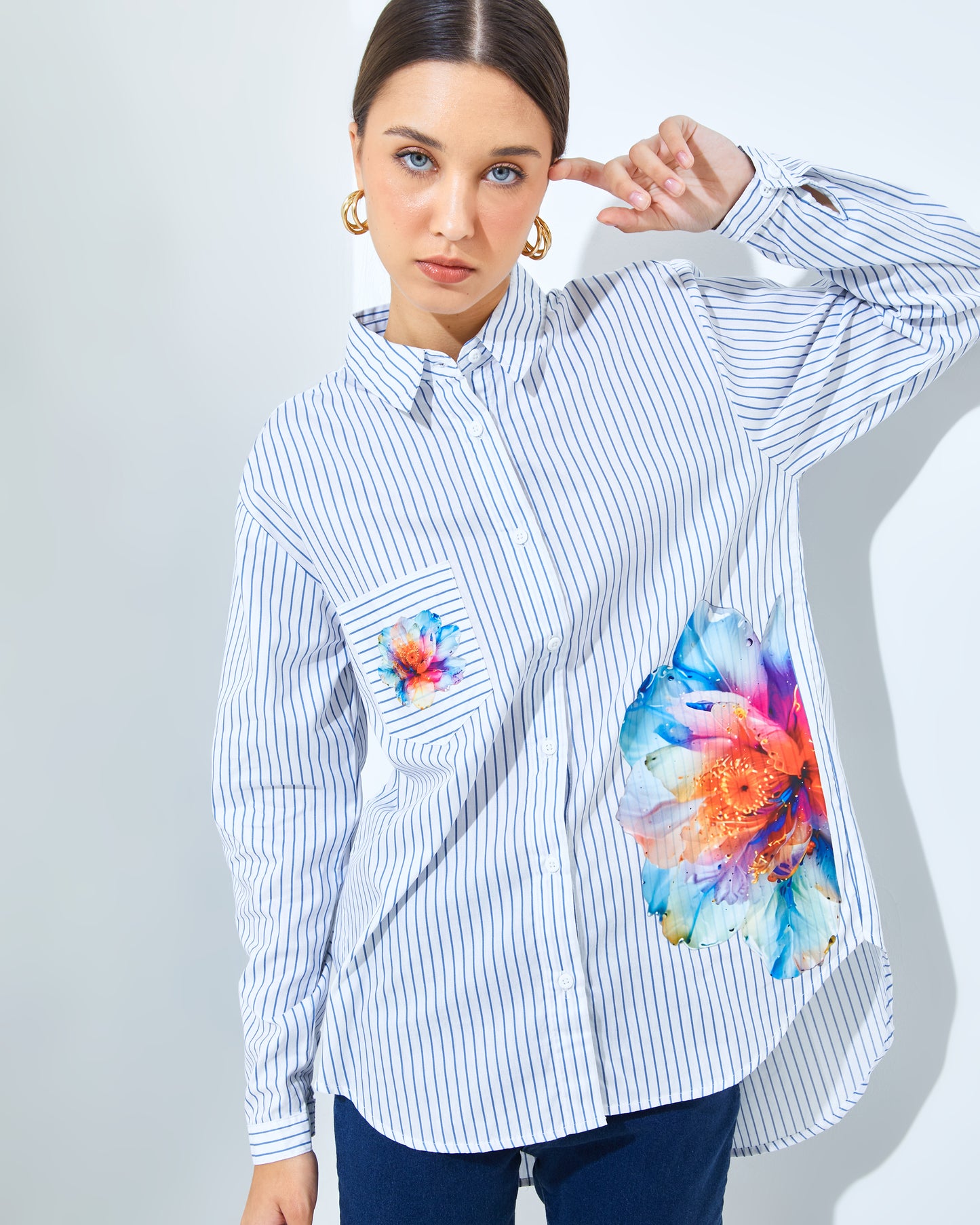 Lucilla Shirt White-Blue