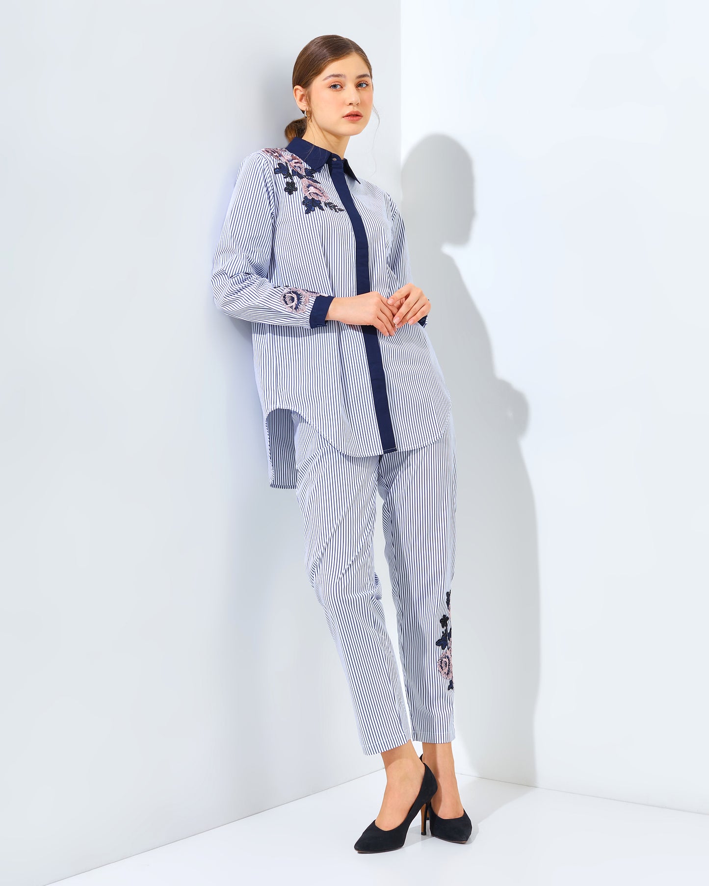 Rachella Rose Stripes Navy Set