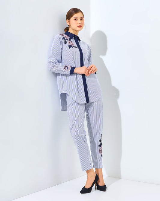 Rachella Rose Stripes Navy Set