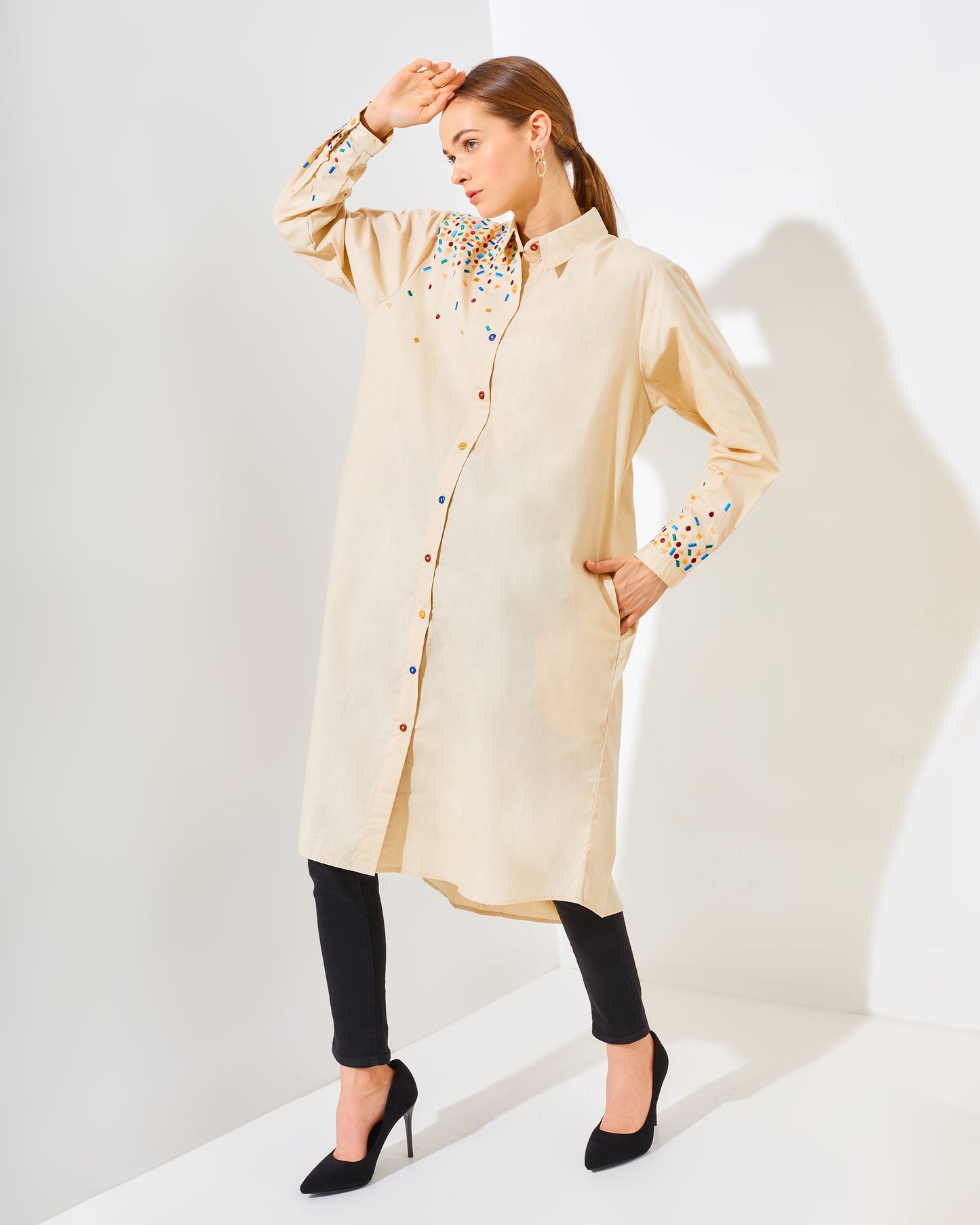 Mille Embro Tunic Cream