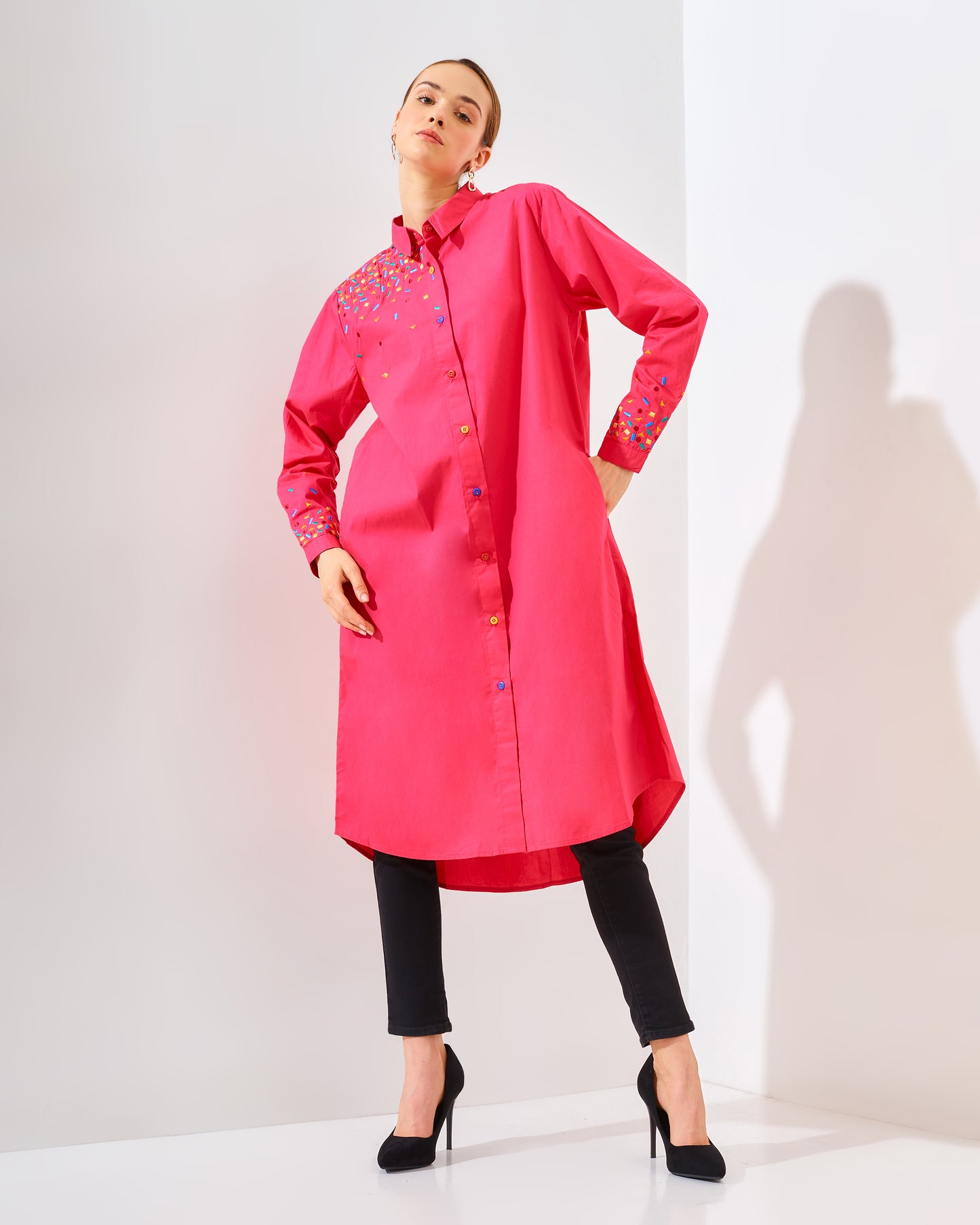 Mille Embro Tunic Fushia