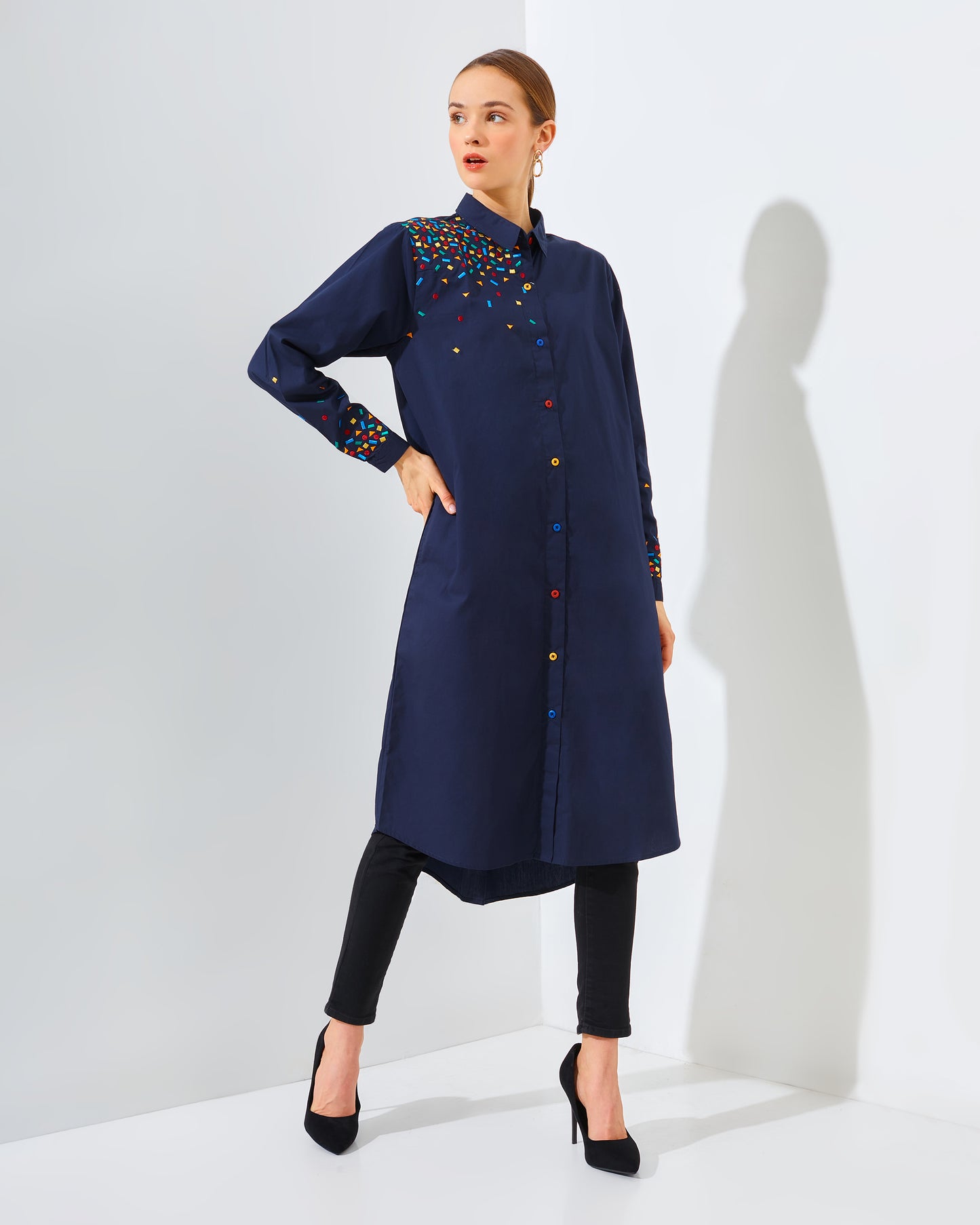 Mille Embro Tunic Navy