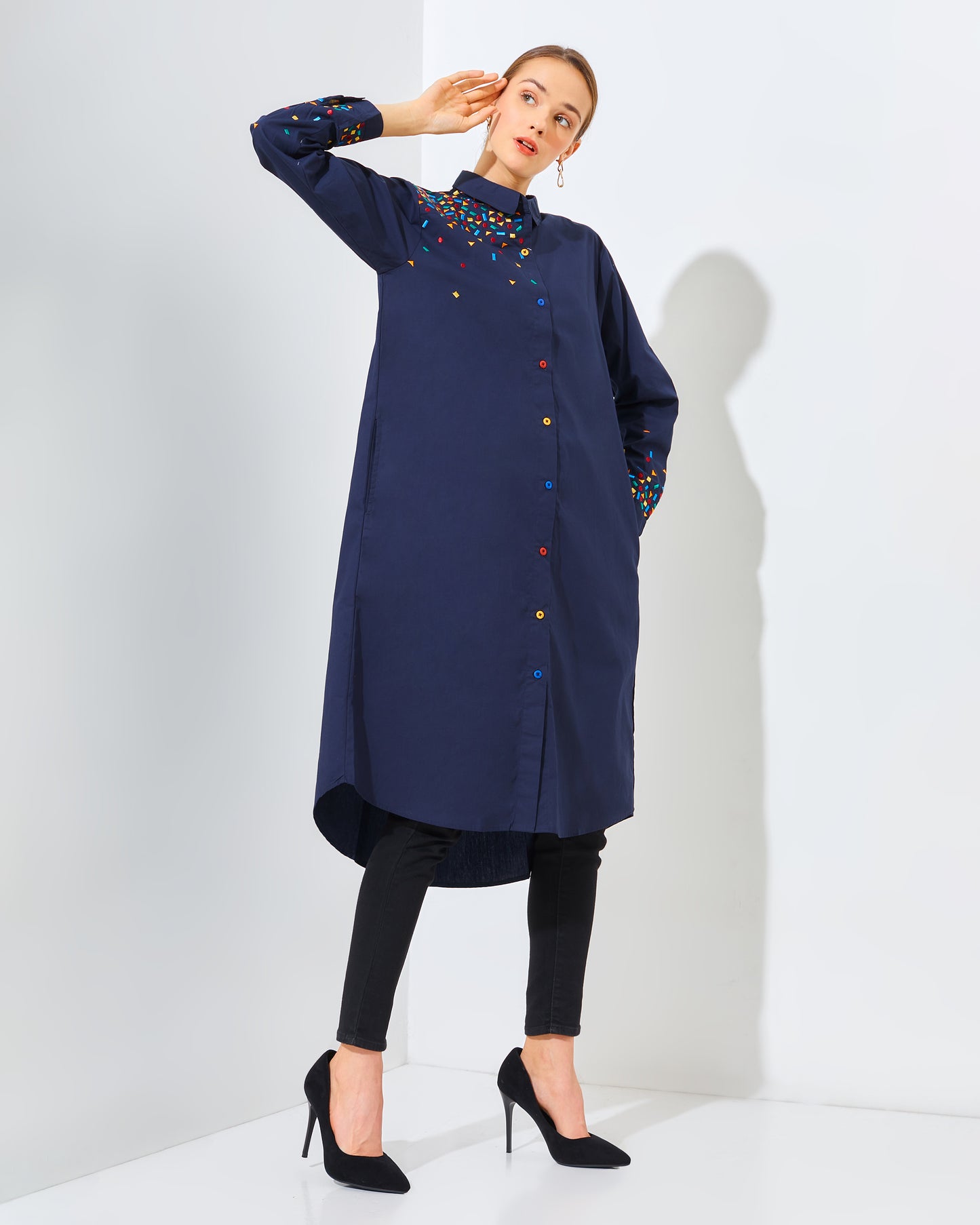 Mille Embro Tunic Navy