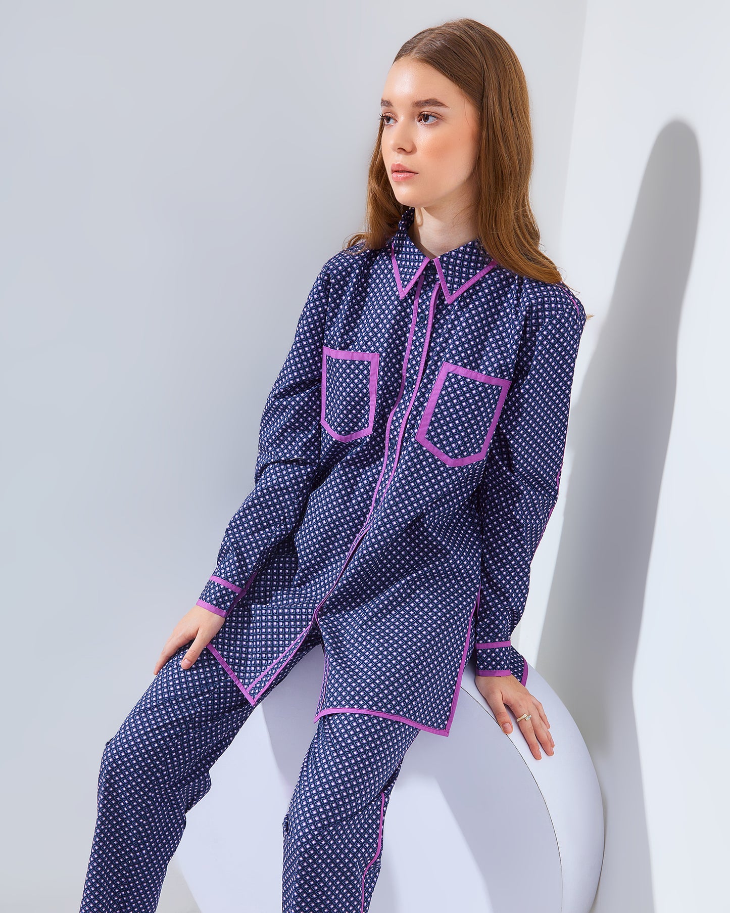 Vivie Matching Set Navy - Purple