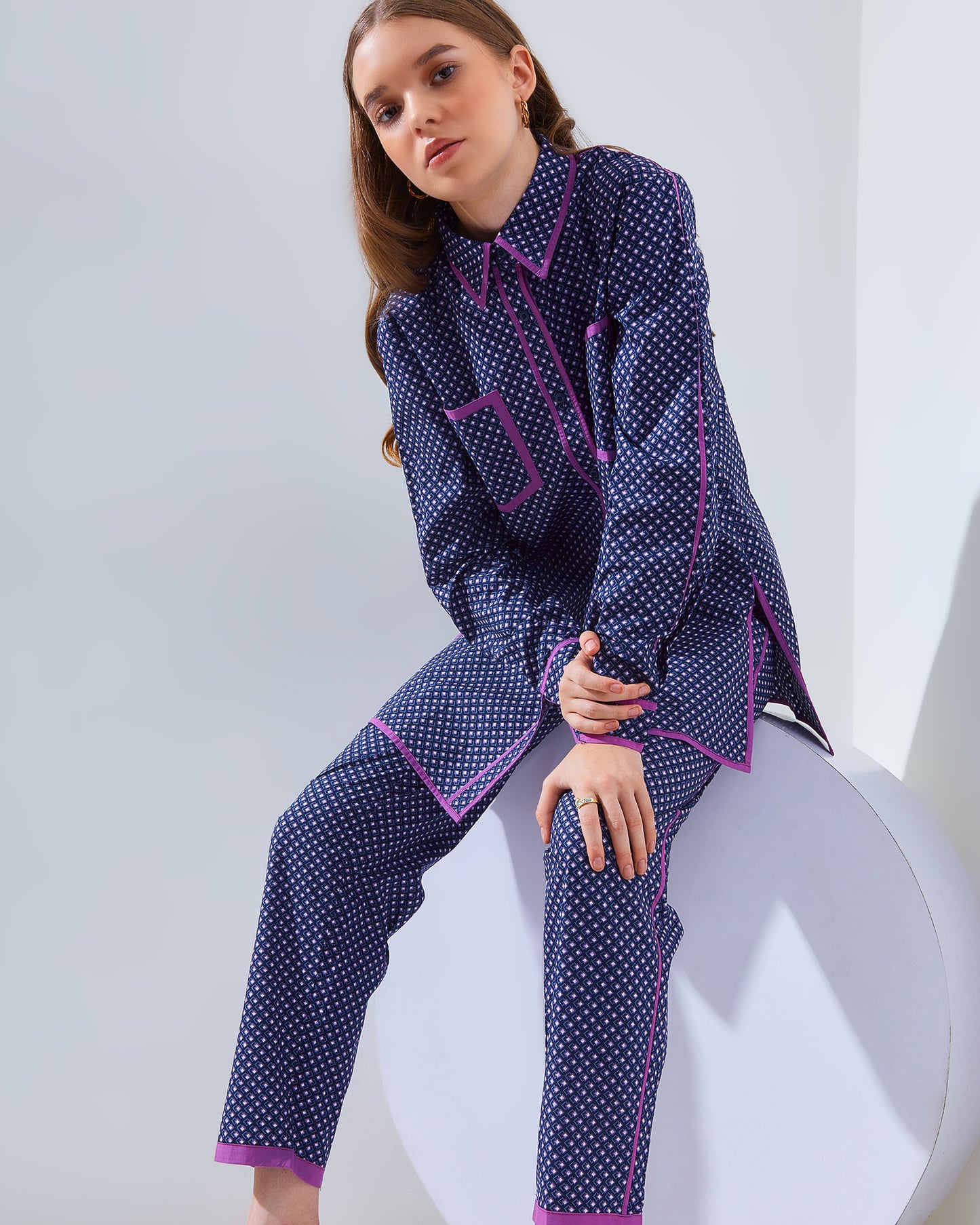 Vivie Matching Set Navy - Purple