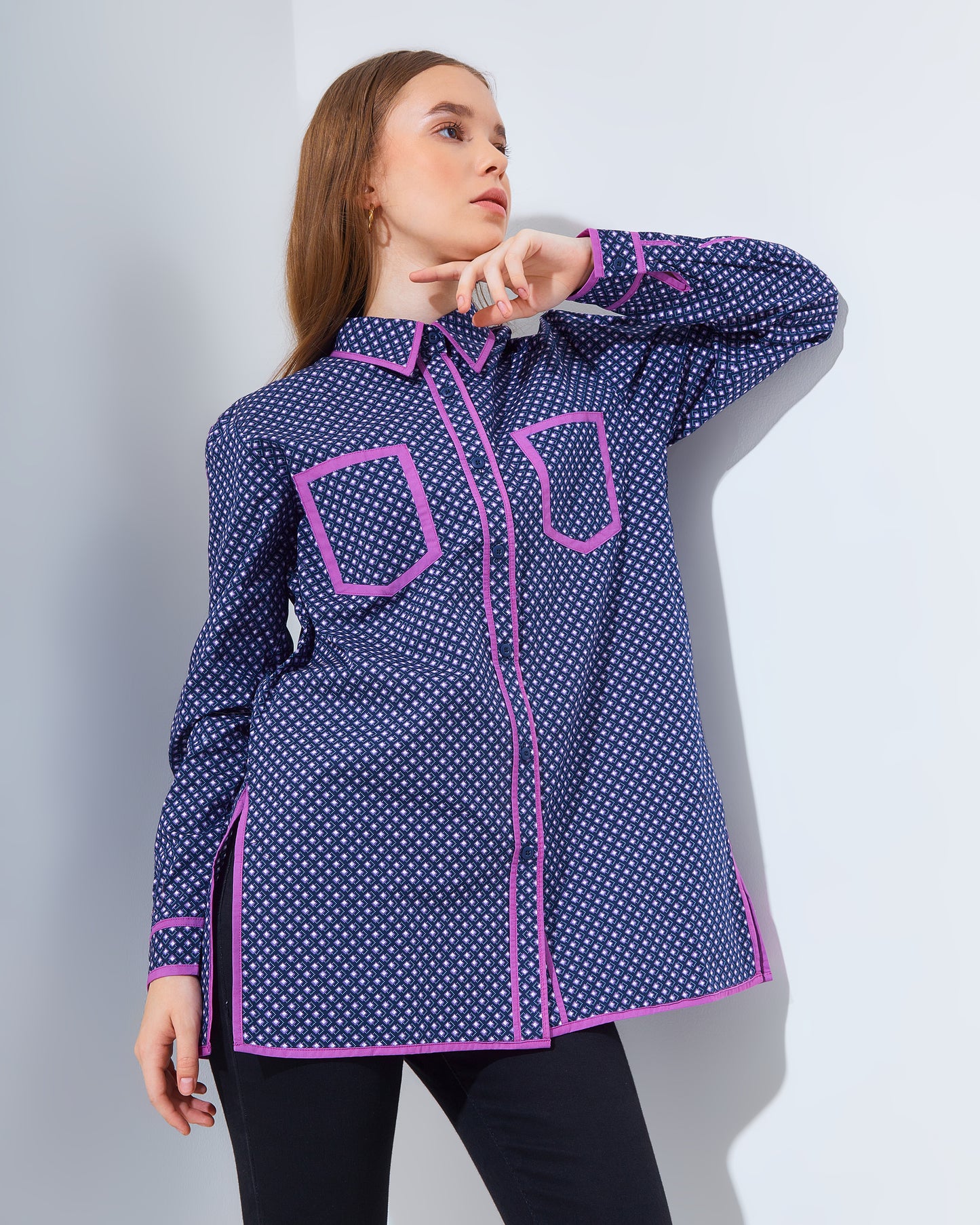 Vivie Matching Set Navy - Purple