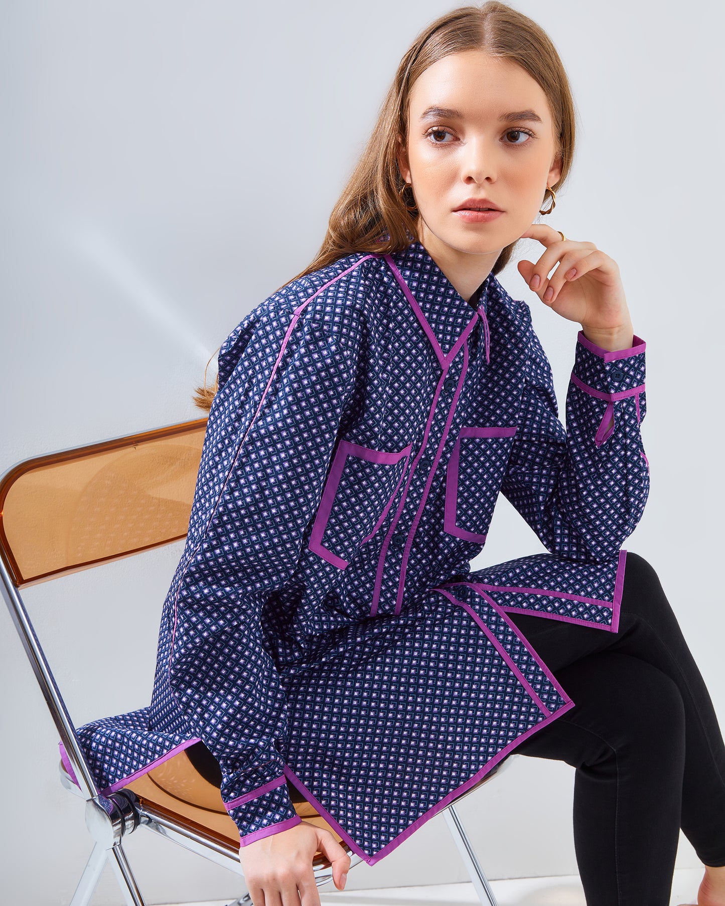 Vivie Matching Set Navy - Purple