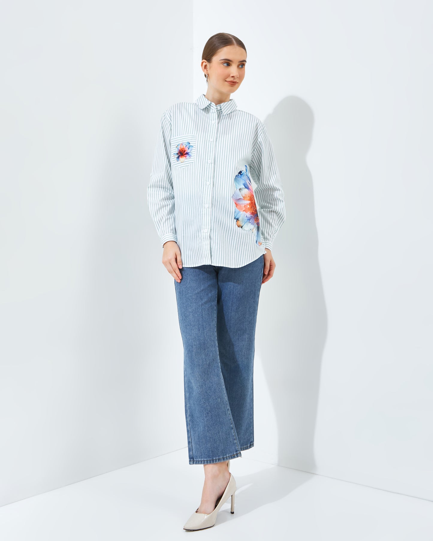 Lucilla Shirt White-Green