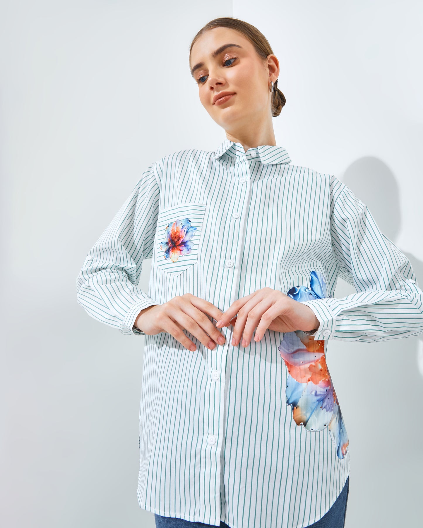 Lucilla Shirt White-Green