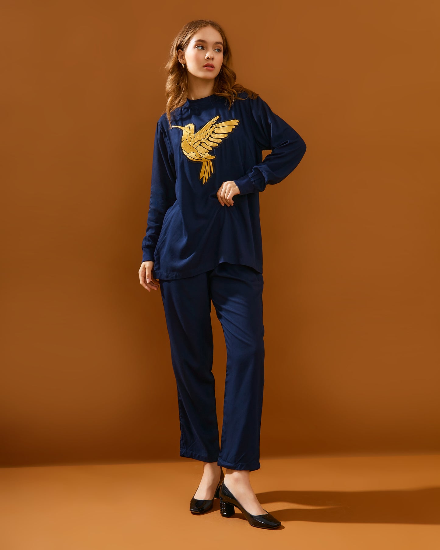 Huri Gold Embro Navy