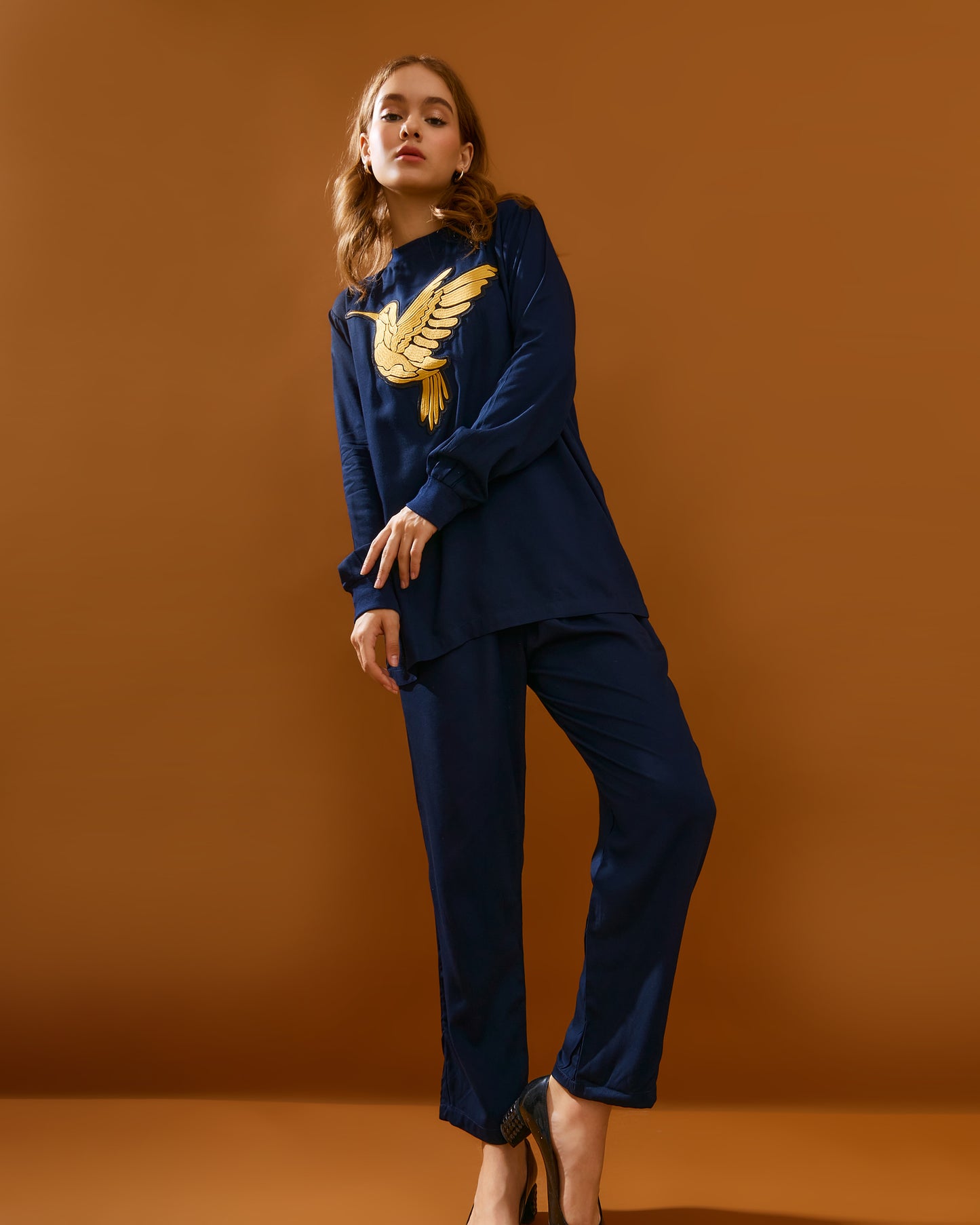 Huri Gold Embro Navy