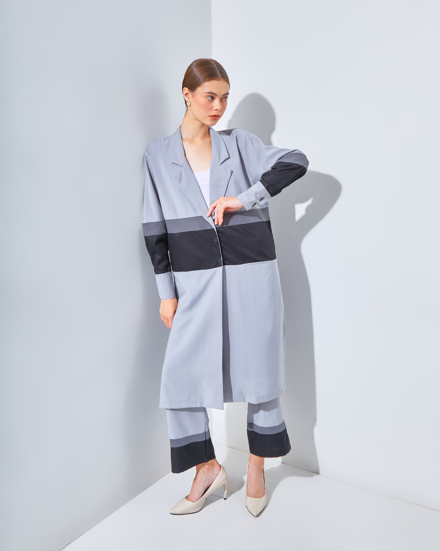 Adriana Blazer Grey Set