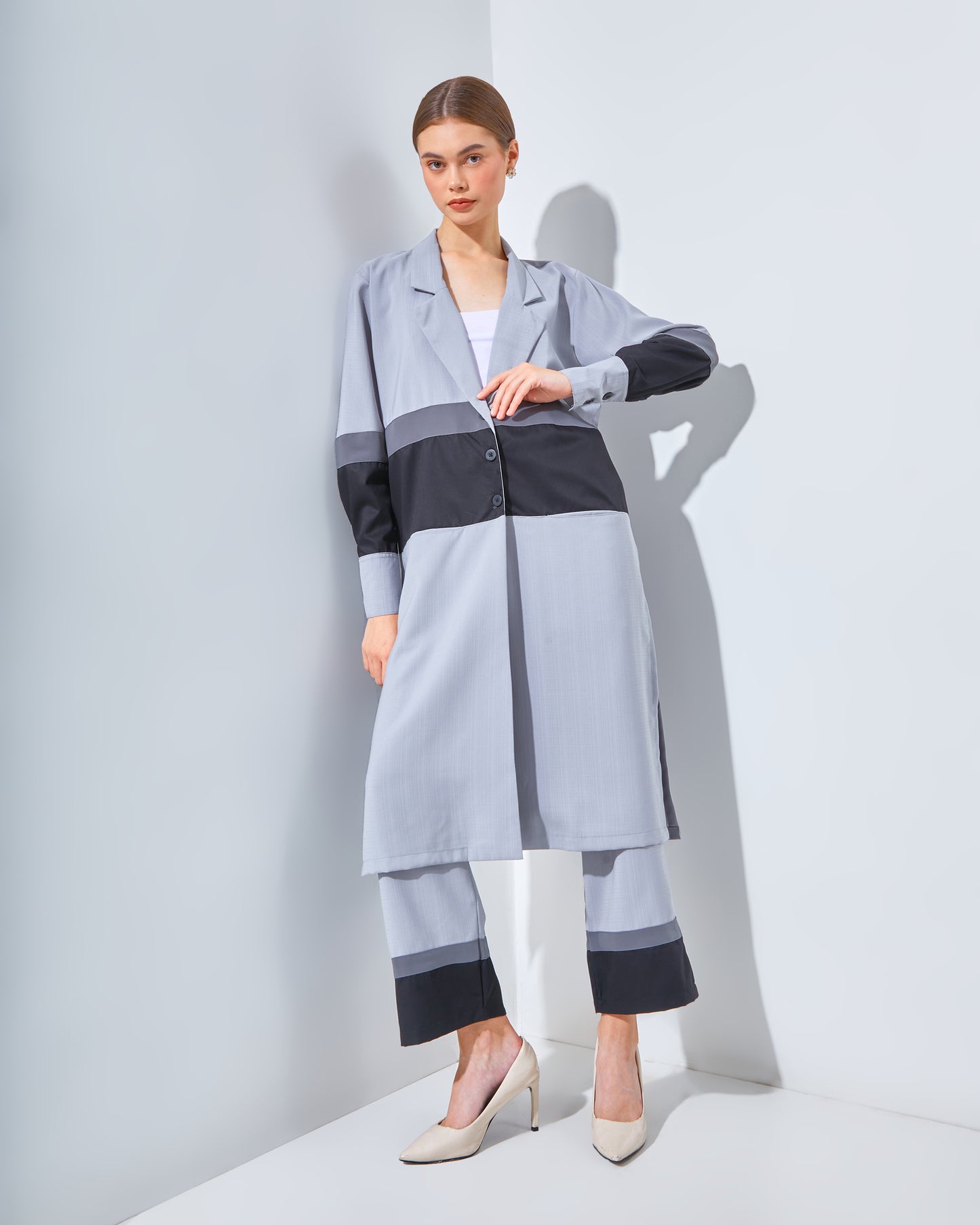 Adriana Blazer Grey Set