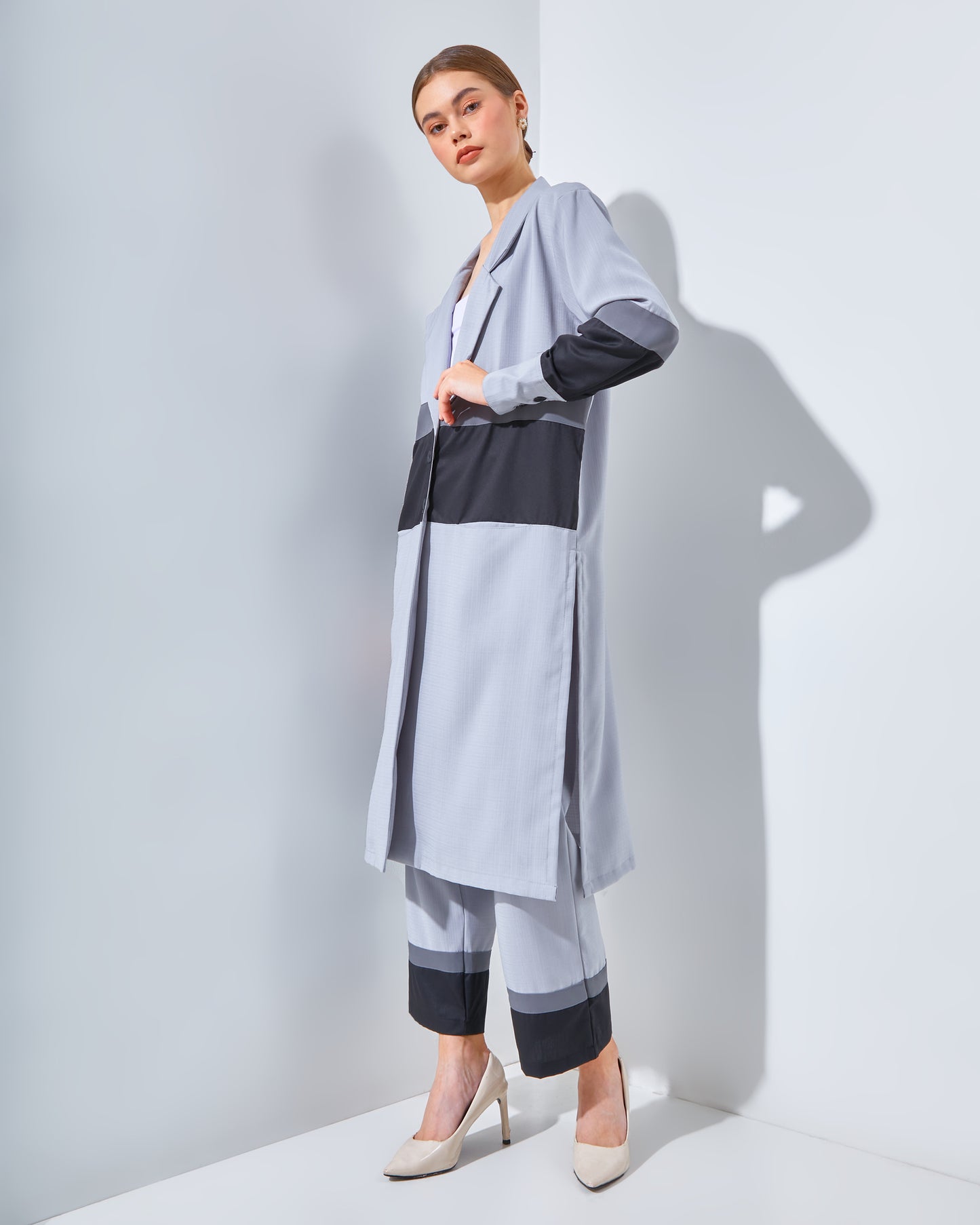 Adriana Blazer Grey Set