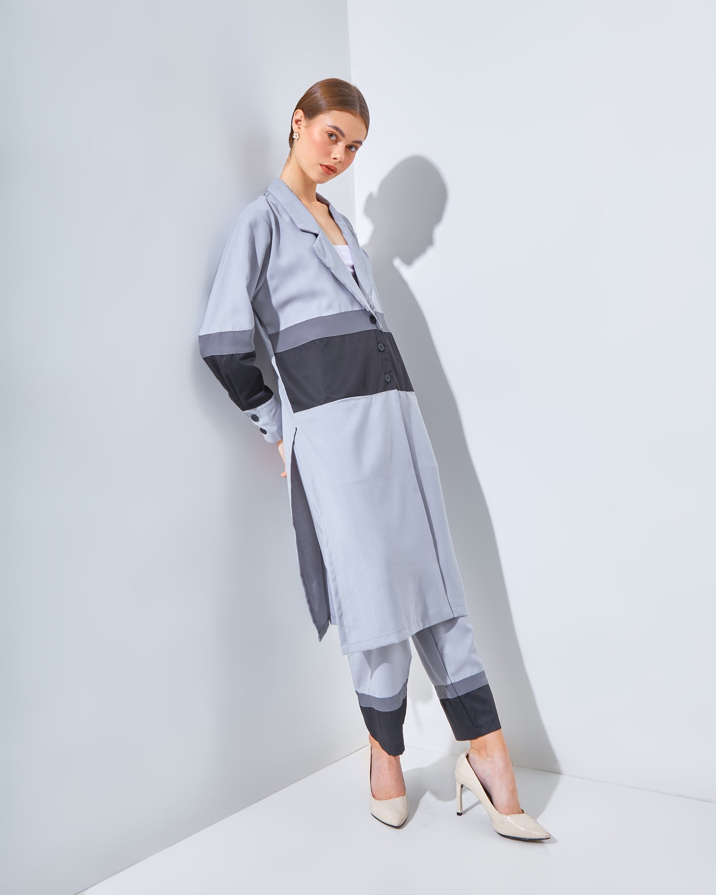 Adriana Blazer Grey Set