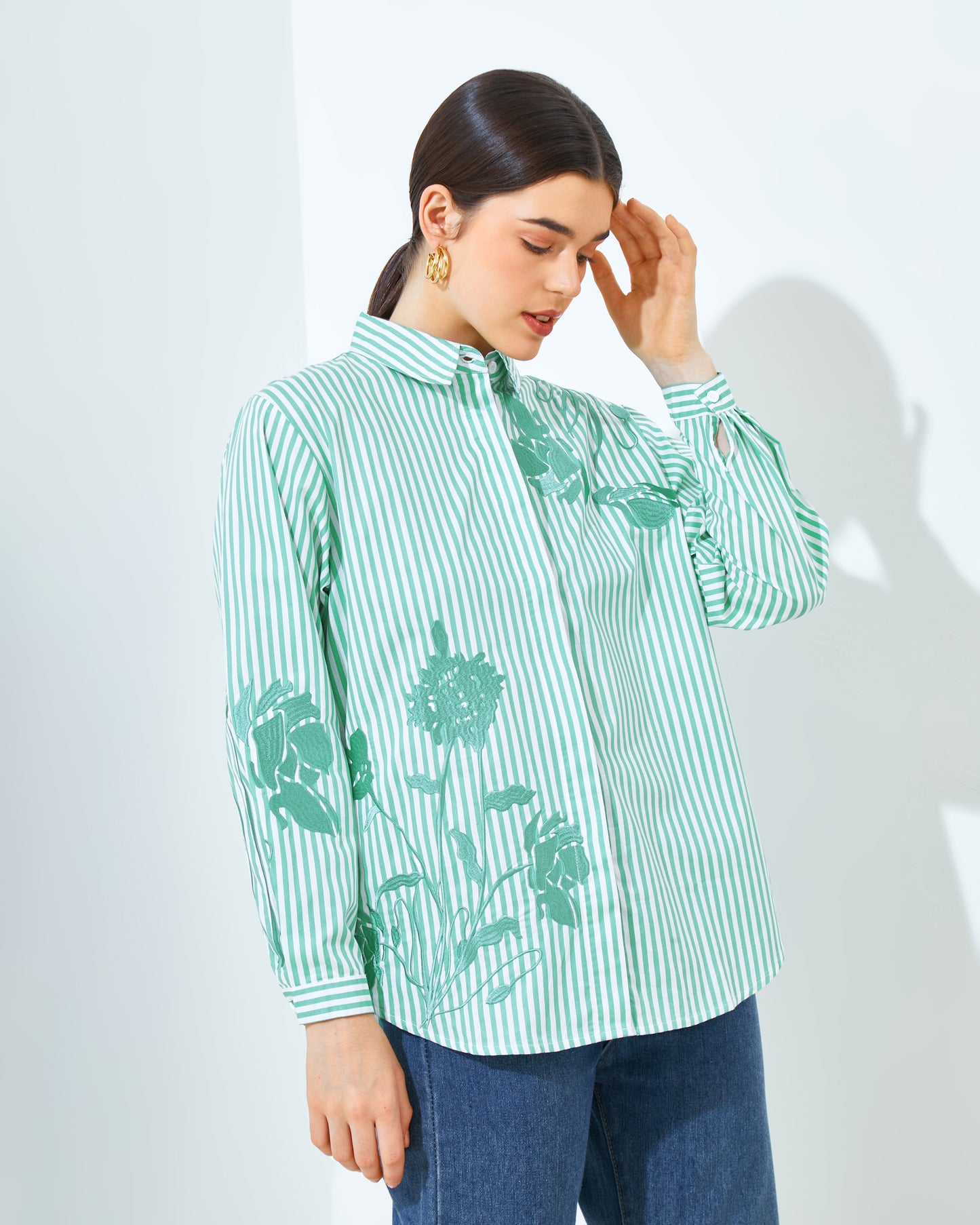 Narra Stripe Sage Green Set/Top