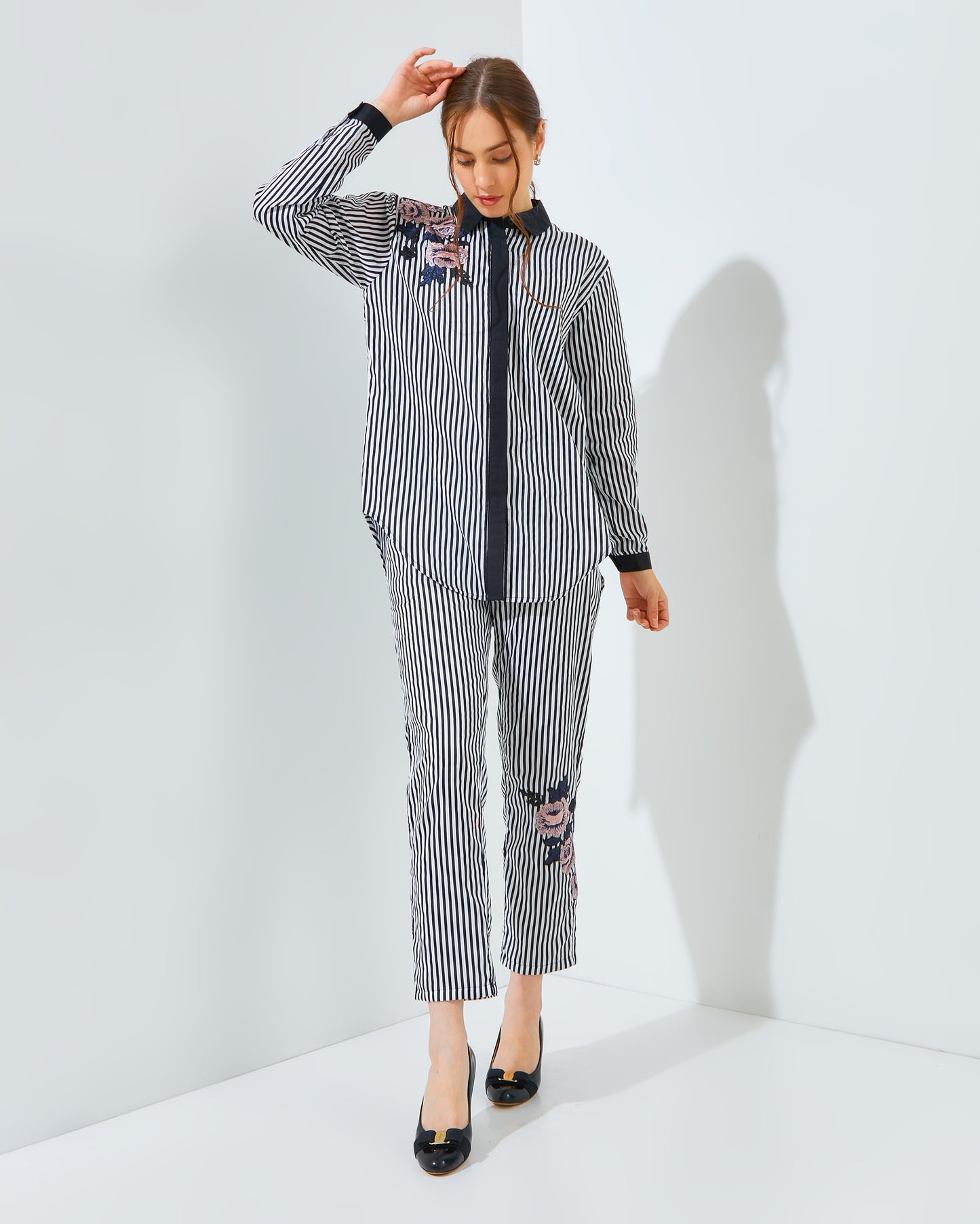 Rachella Rose Stripes Black Set