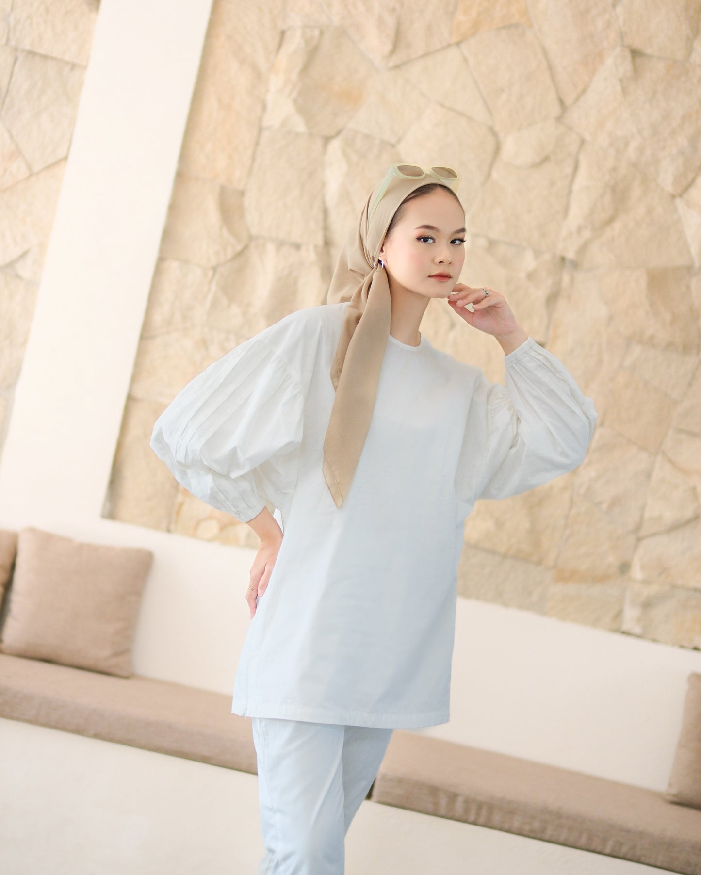 Adhia White Long set