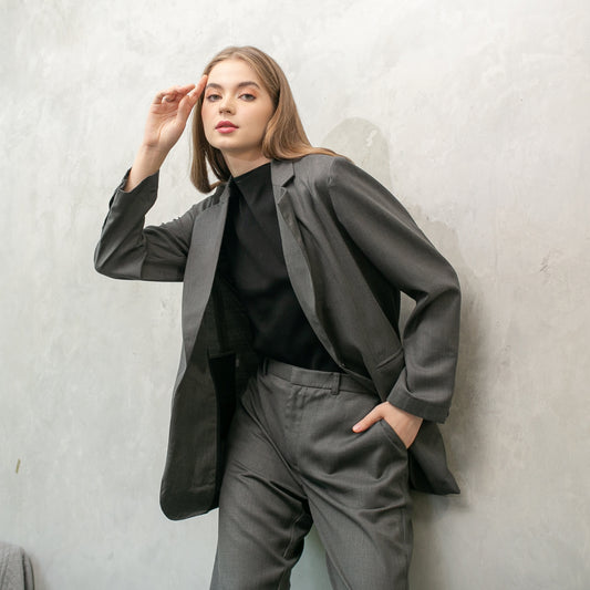 Katia Wool Blend  Blazer - Solid Grey