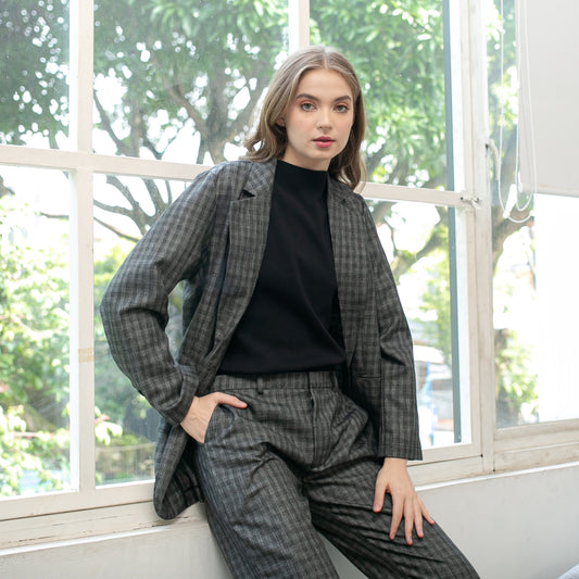 Katia Wool Blend  Blazer - Textured Grey