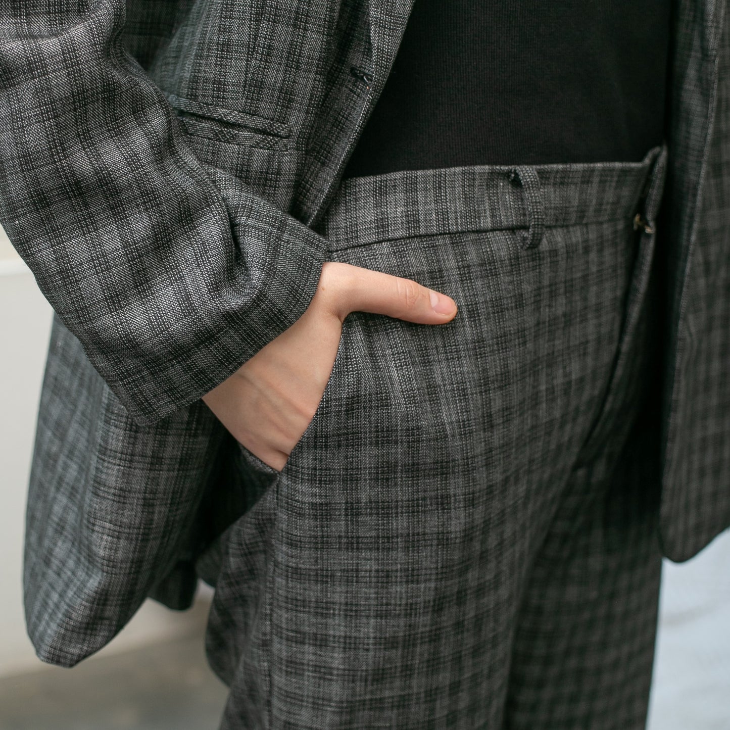 Katia Wool Blend  Blazer - Textured Grey