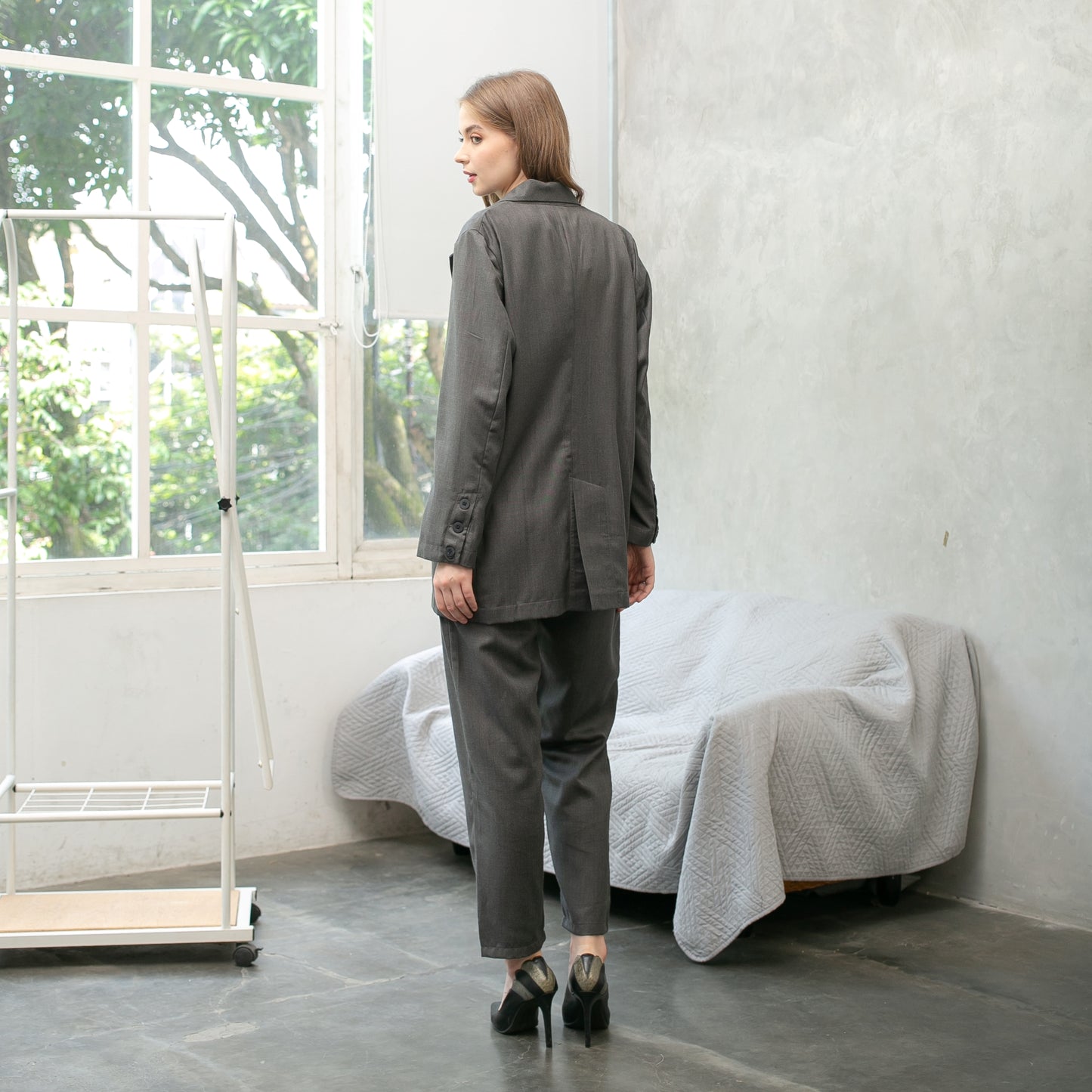 Katia Wool Blend  Blazer - Solid Grey