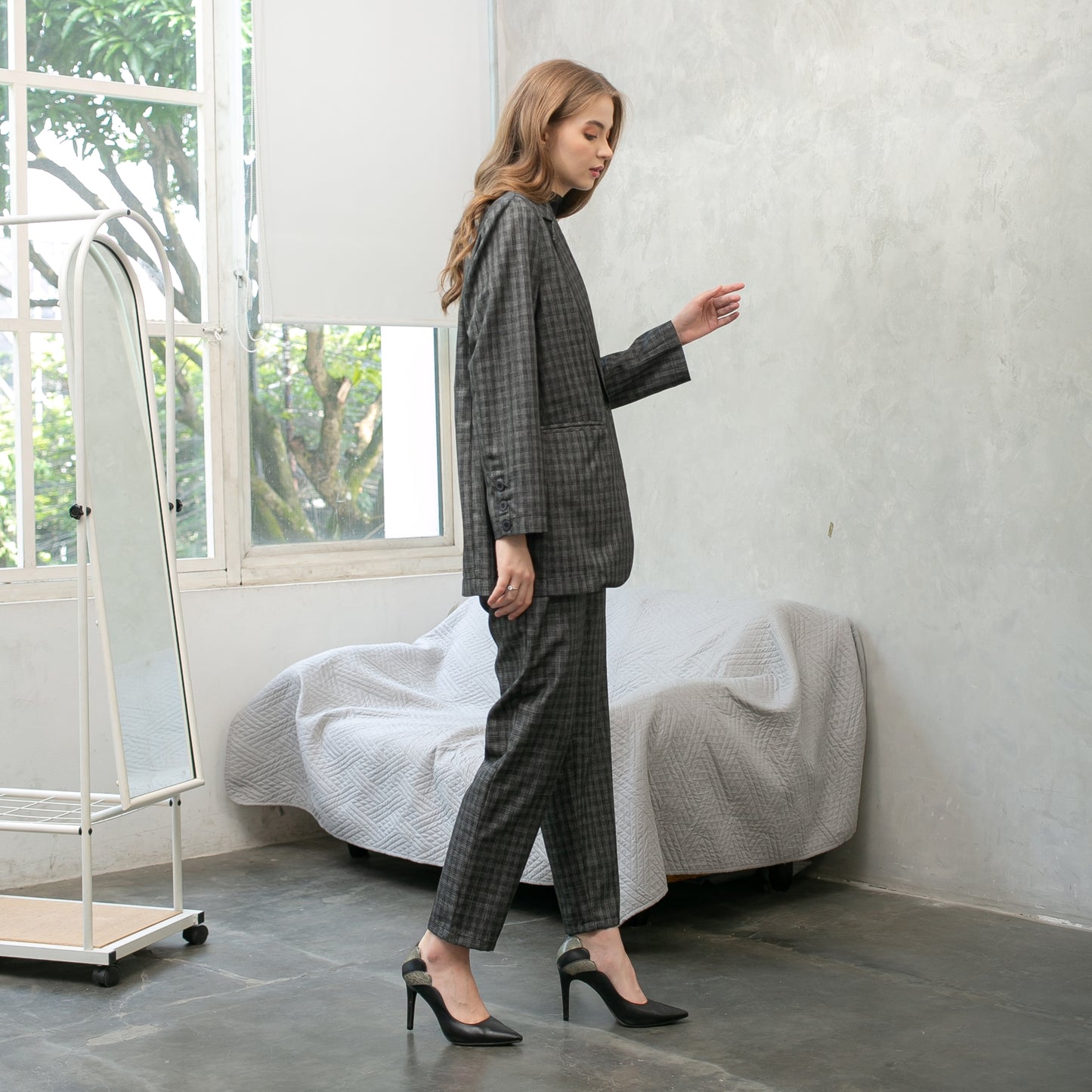 Katia Wool Blend  Blazer - Textured Grey