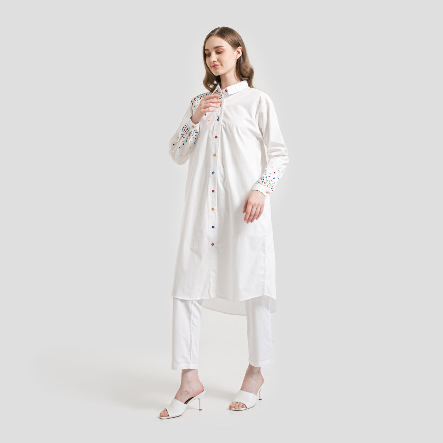 Mille Embro Tunic Broken White