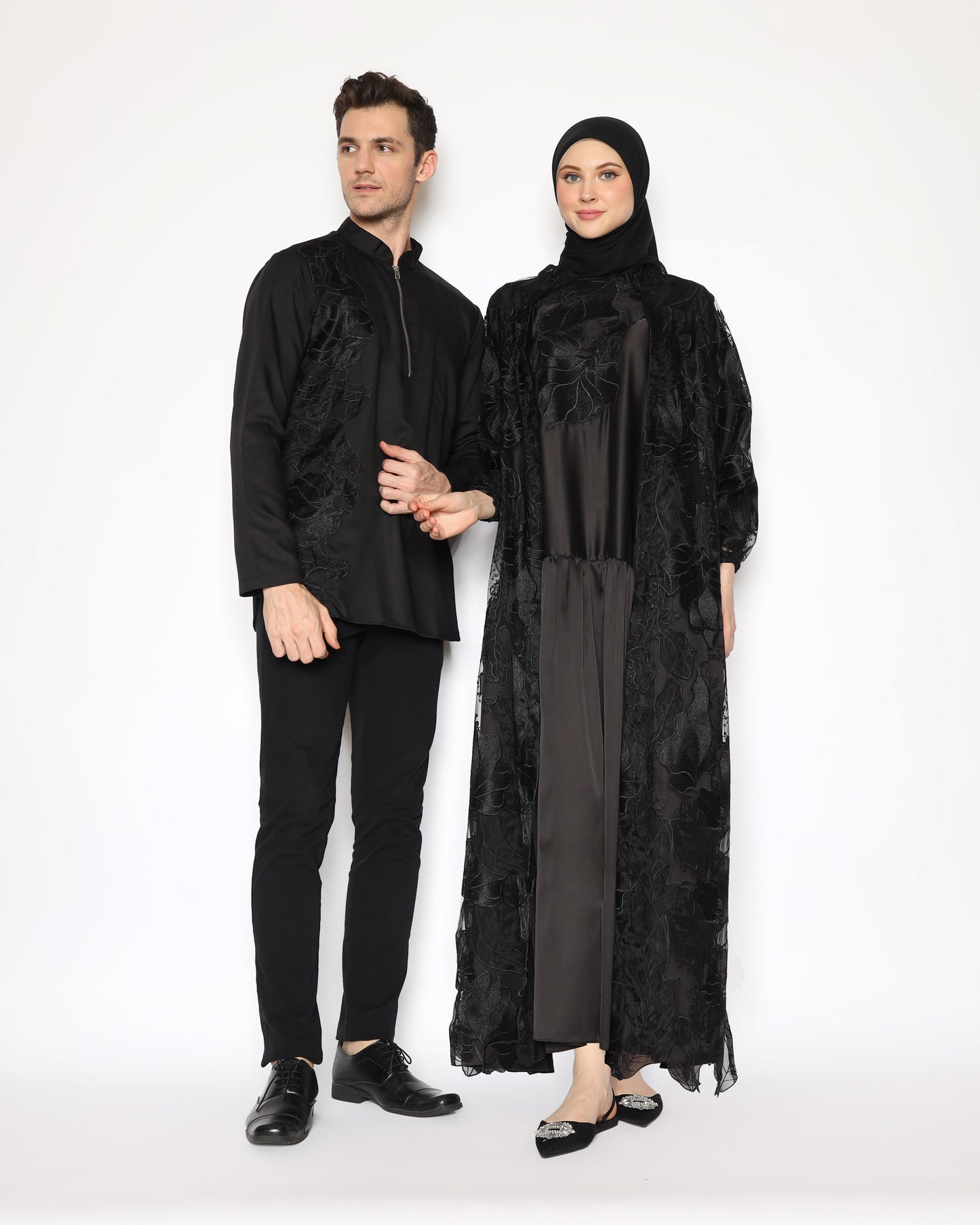 Omeera Women Matching Set Black