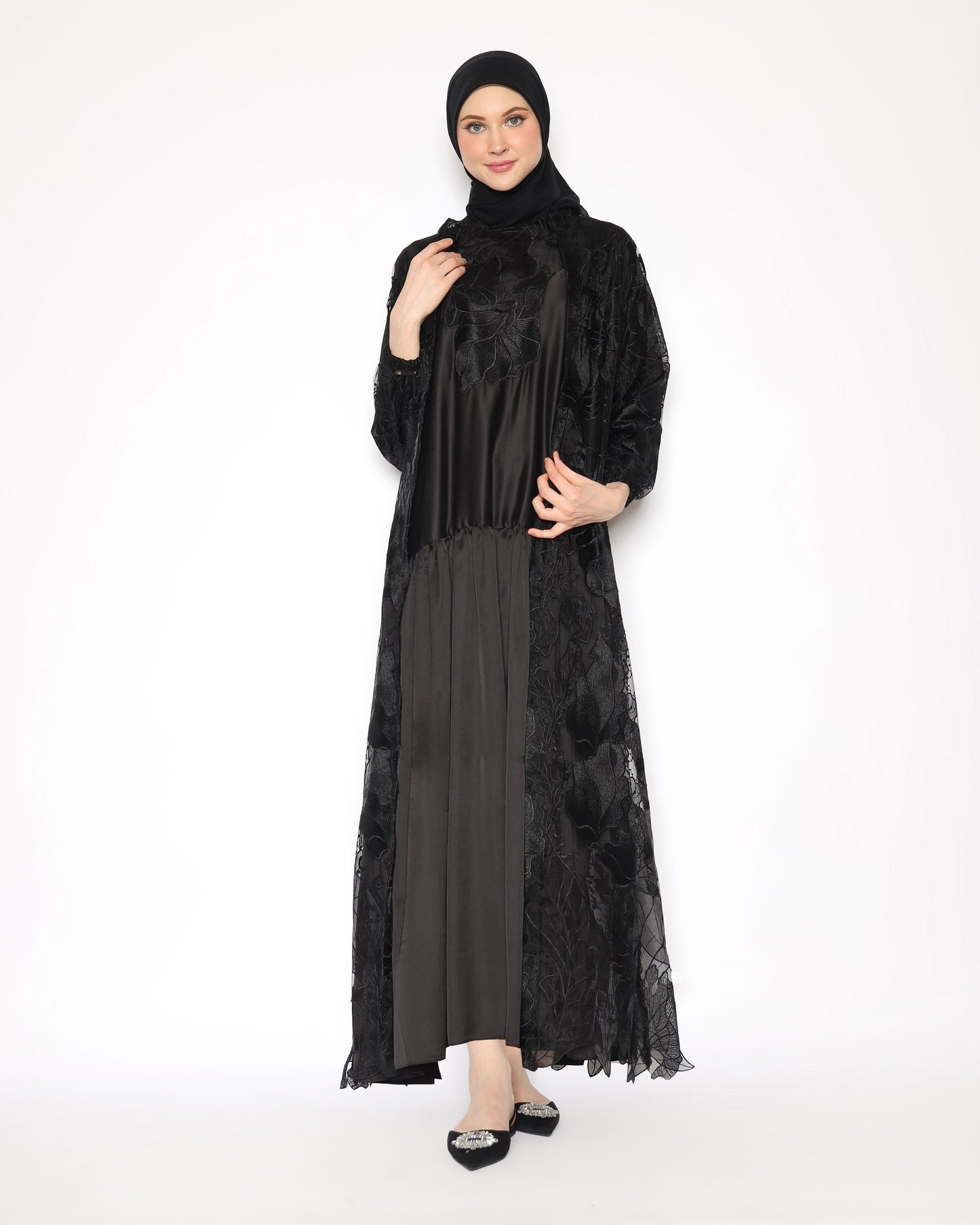 Omeera Women Matching Set Black