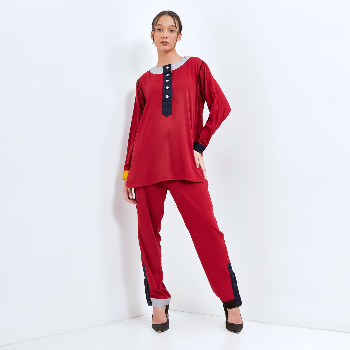 THATA MAROON MATCHING SET