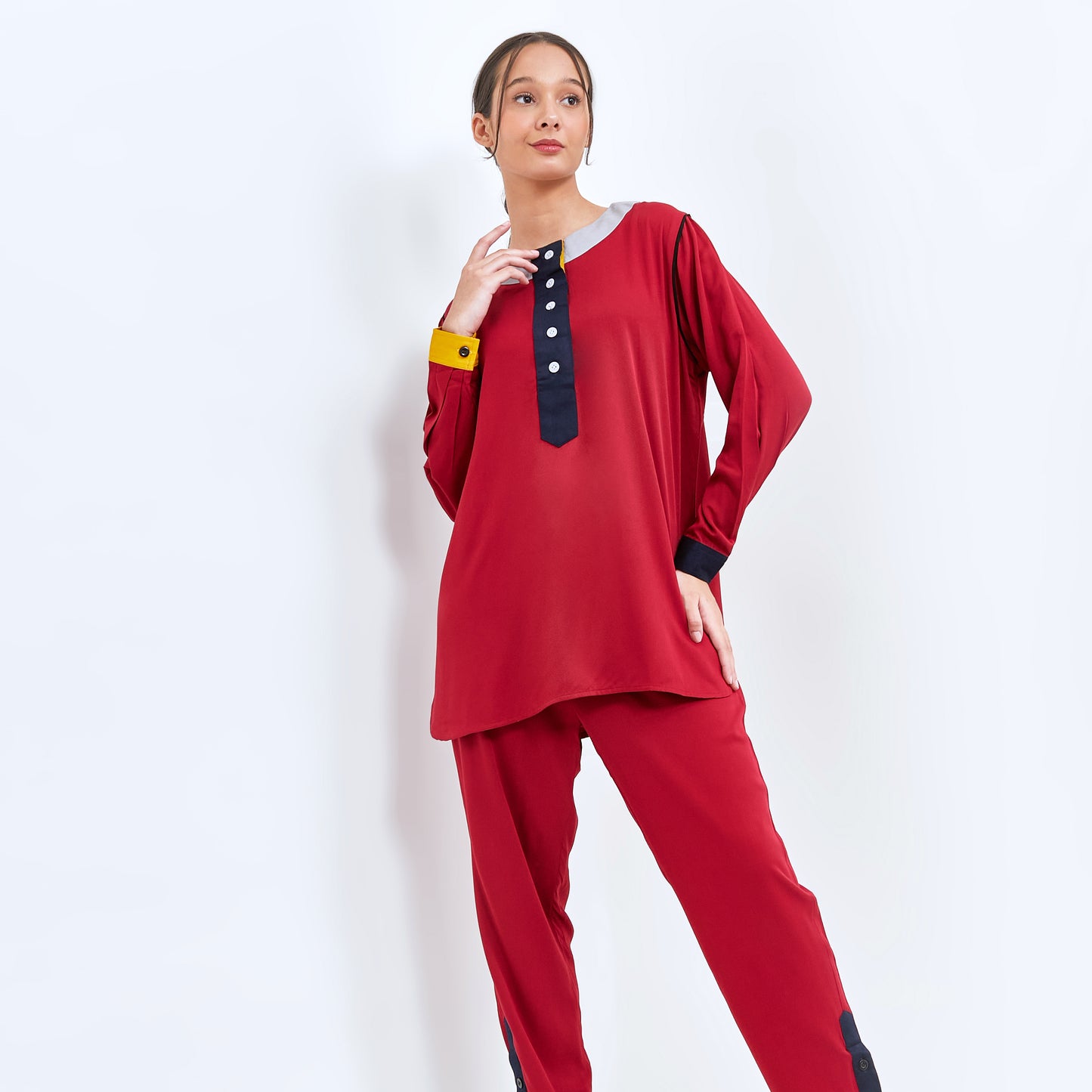 THATA MAROON MATCHING SET