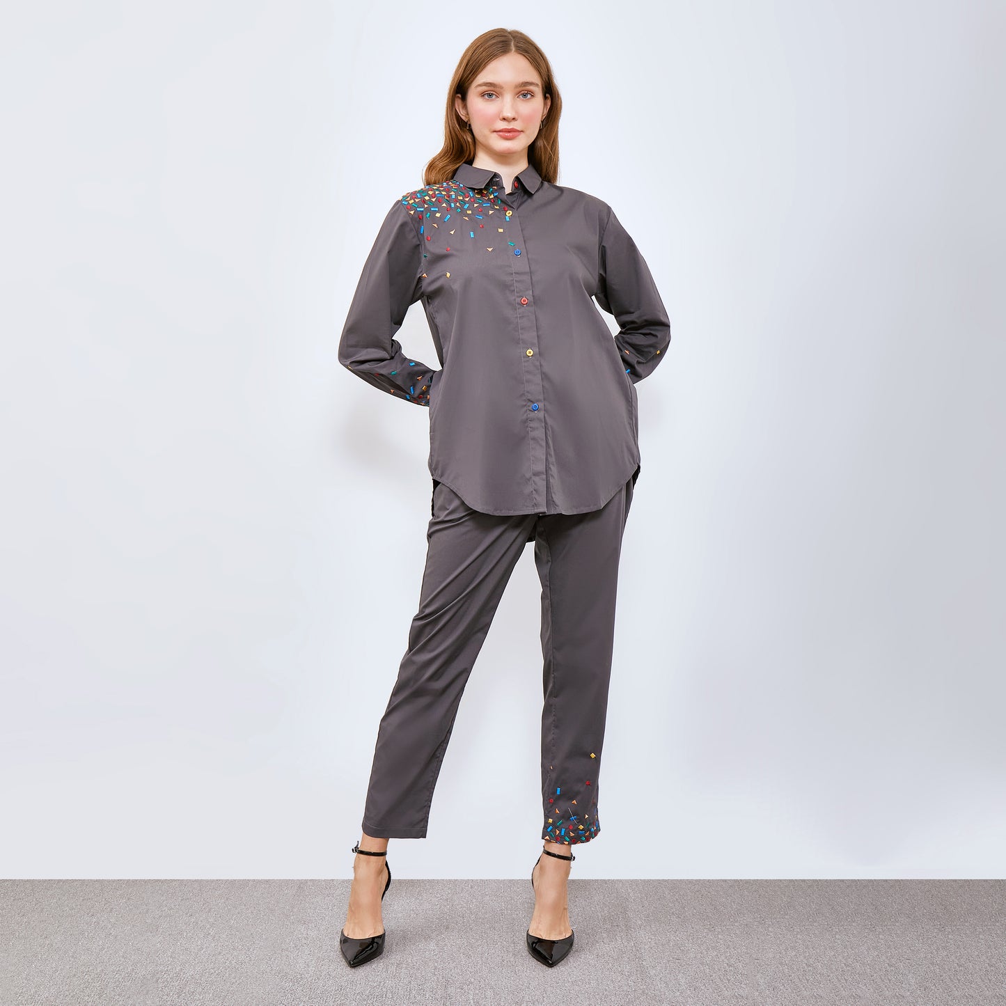 Mille Embro Matching set Grey