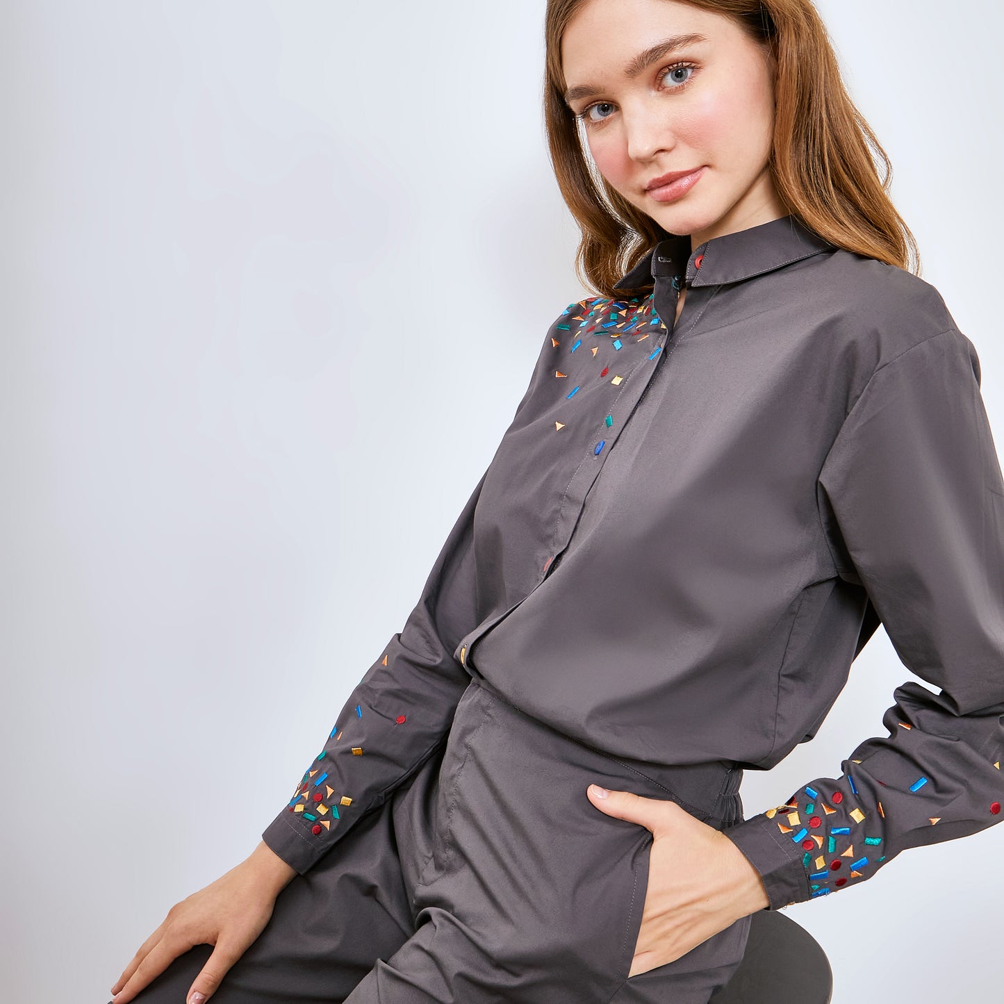 Mille Embro Matching set Grey