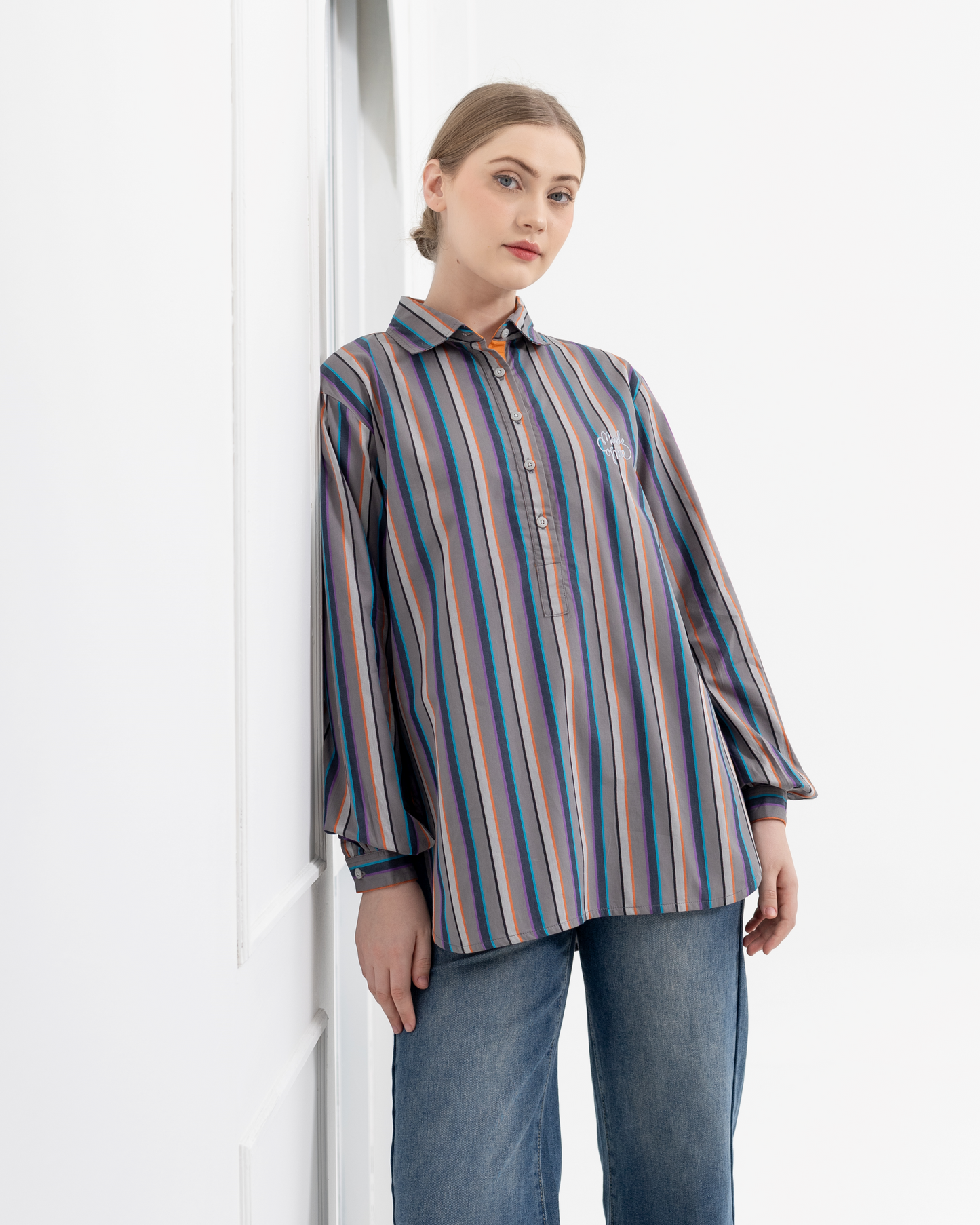 Adella Shirt in Mix-Grey (PRE-ORDER)