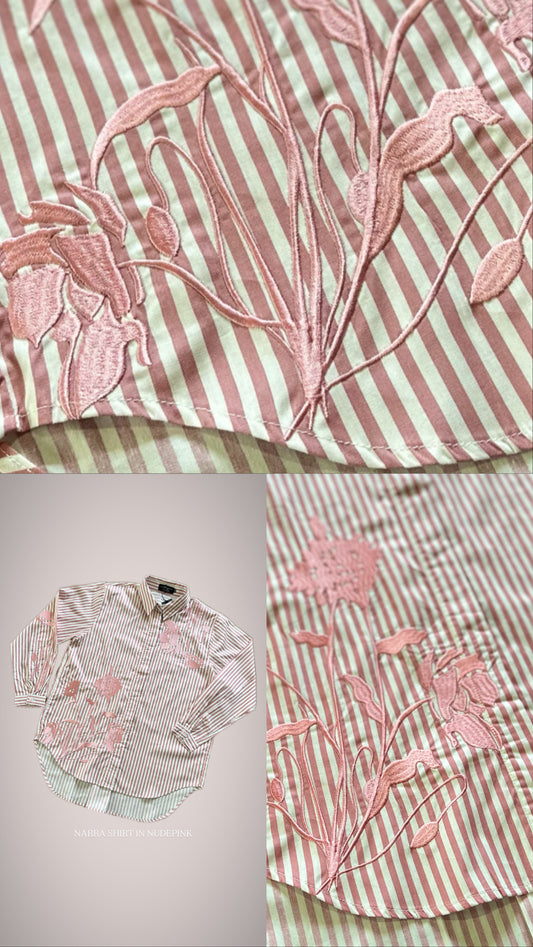 Narra Stripe Shirt Nude Pink