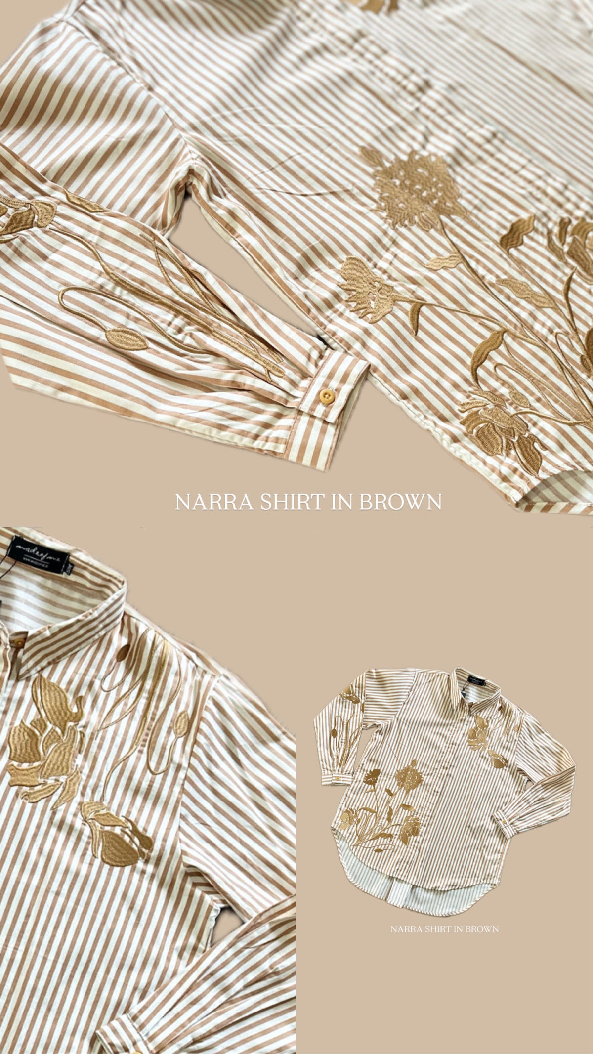 Narra Stripe Nude Brown