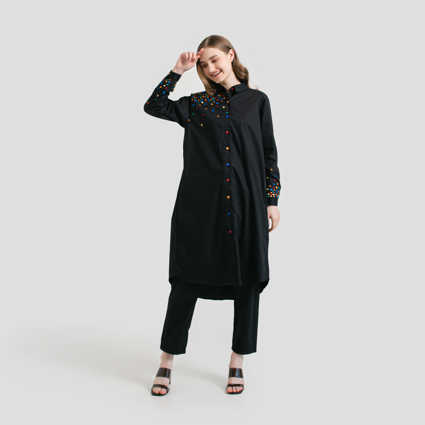 Mille Embro Tunic Black