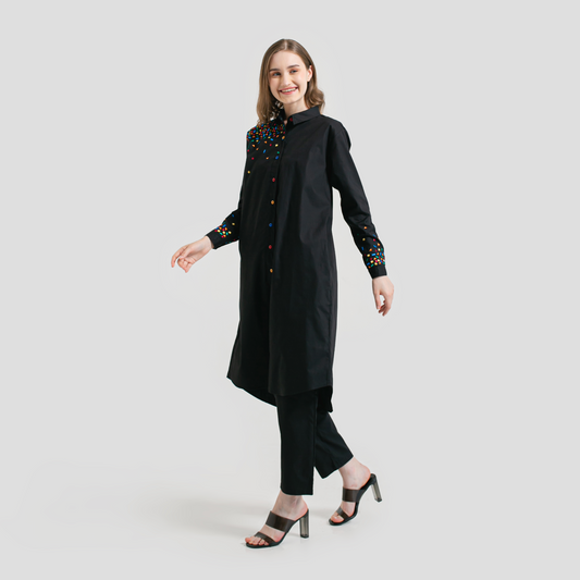 Mille Embro Tunic Black